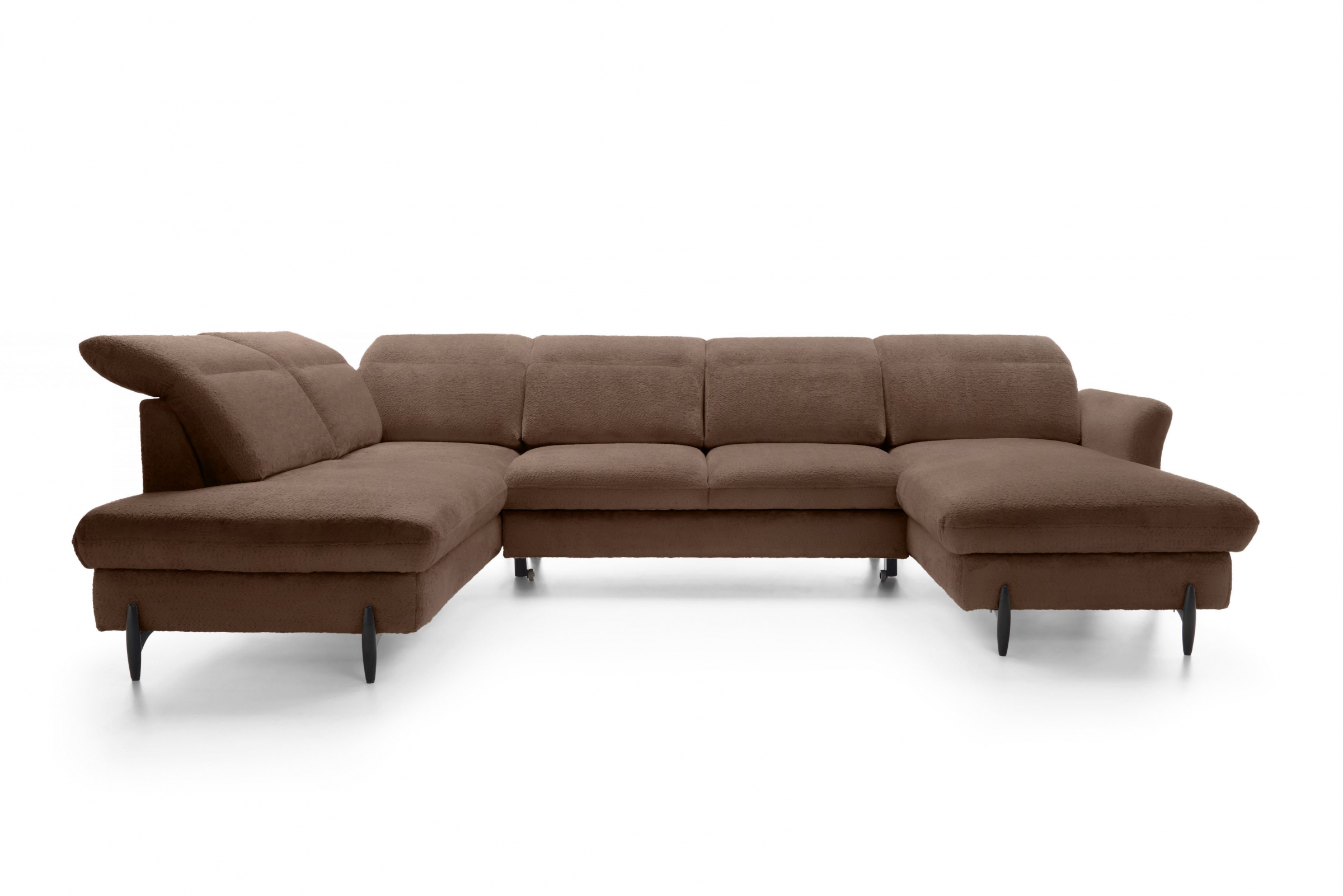 Rozkládací rohová sedací souprava Sienna I levá - hnědá / šenil Bellini 23 Rohová sedací souprava levá rozkládací Sienna I - hnědá / šenil / Bellini 23