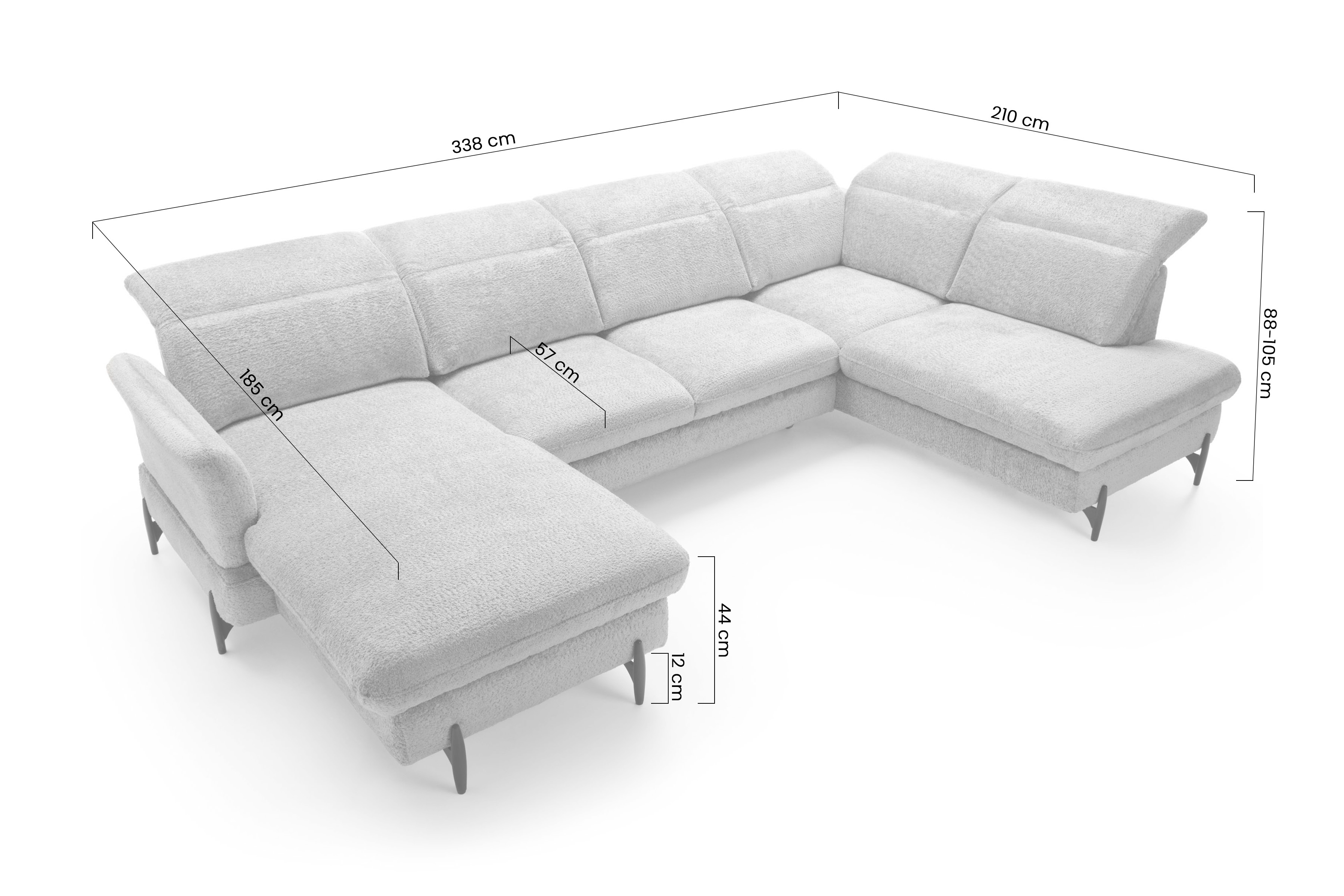 Rohová sedacia súprava ľavá rozkladacia Sienna I - grafit / žinylka / Bellini 2 Rohová sedacia súprava Ľavá strana s funkciou spania Sienna I - grafit / šenil / Bellini 2