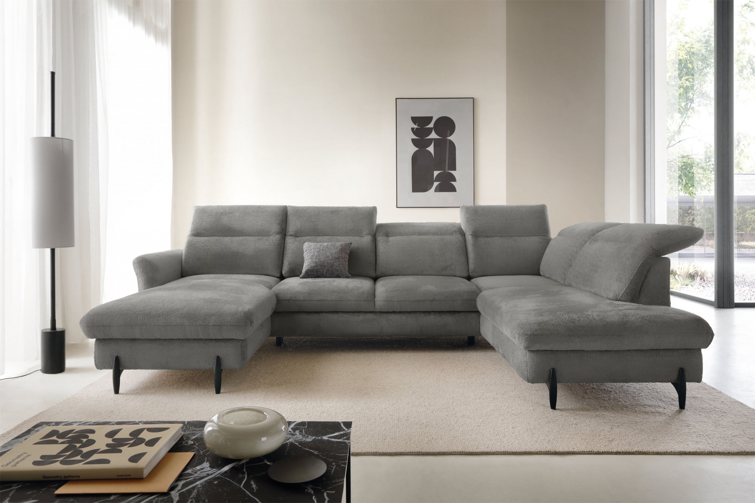 Rohová sedacia súprava ľavá rozkladacia Sienna I - grafit / žinylka / Bellini 2 Rohová sedacia súprava Ľavá strana s funkciou spania Sienna I - grafit / šenil / Bellini 2