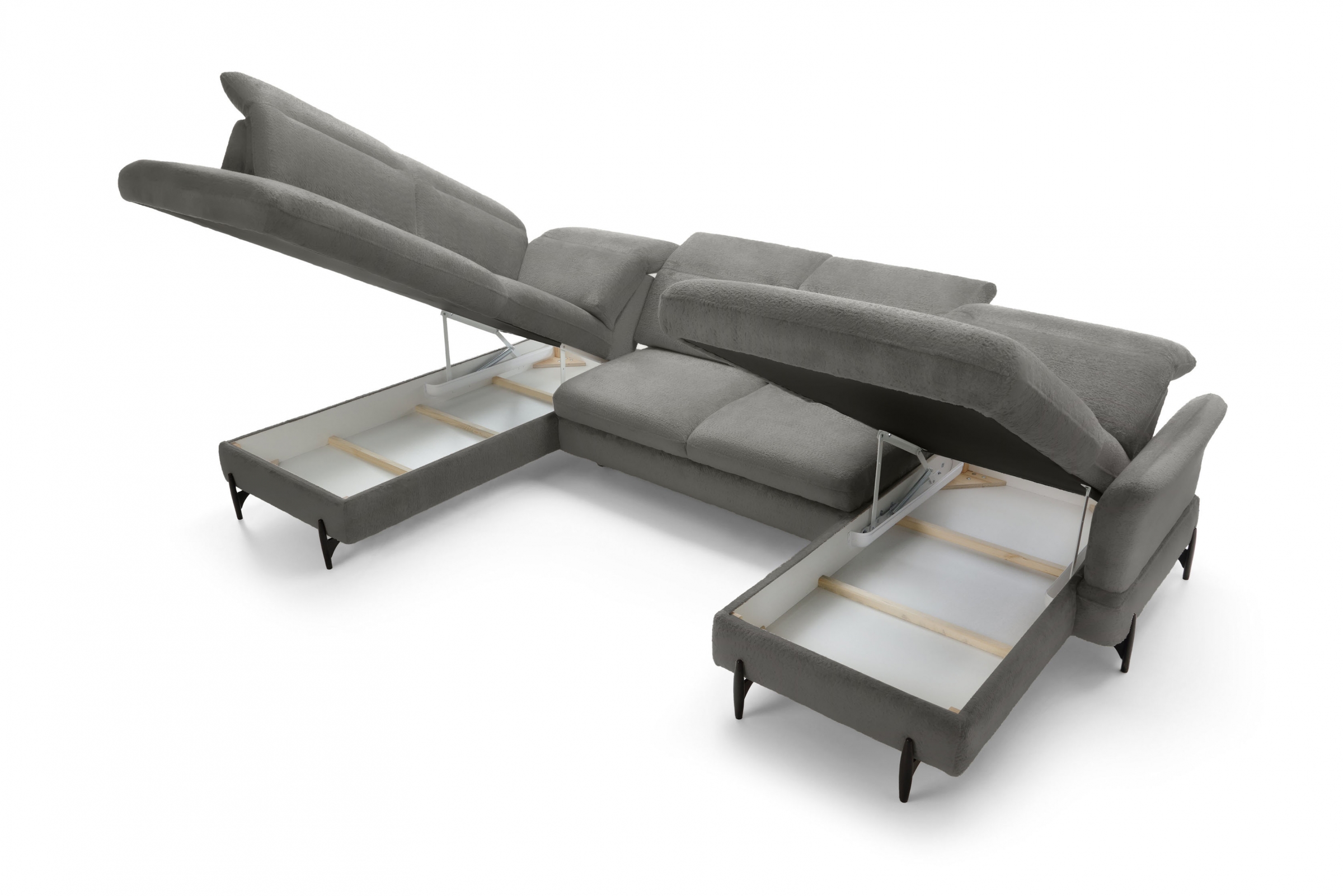 Rohová sedacia súprava ľavá rozkladacia Sienna I - grafit / žinylka / Bellini 2 Rohová sedacia súprava Ľavá strana s funkciou spania Sienna I - grafit / šenil / Bellini 2