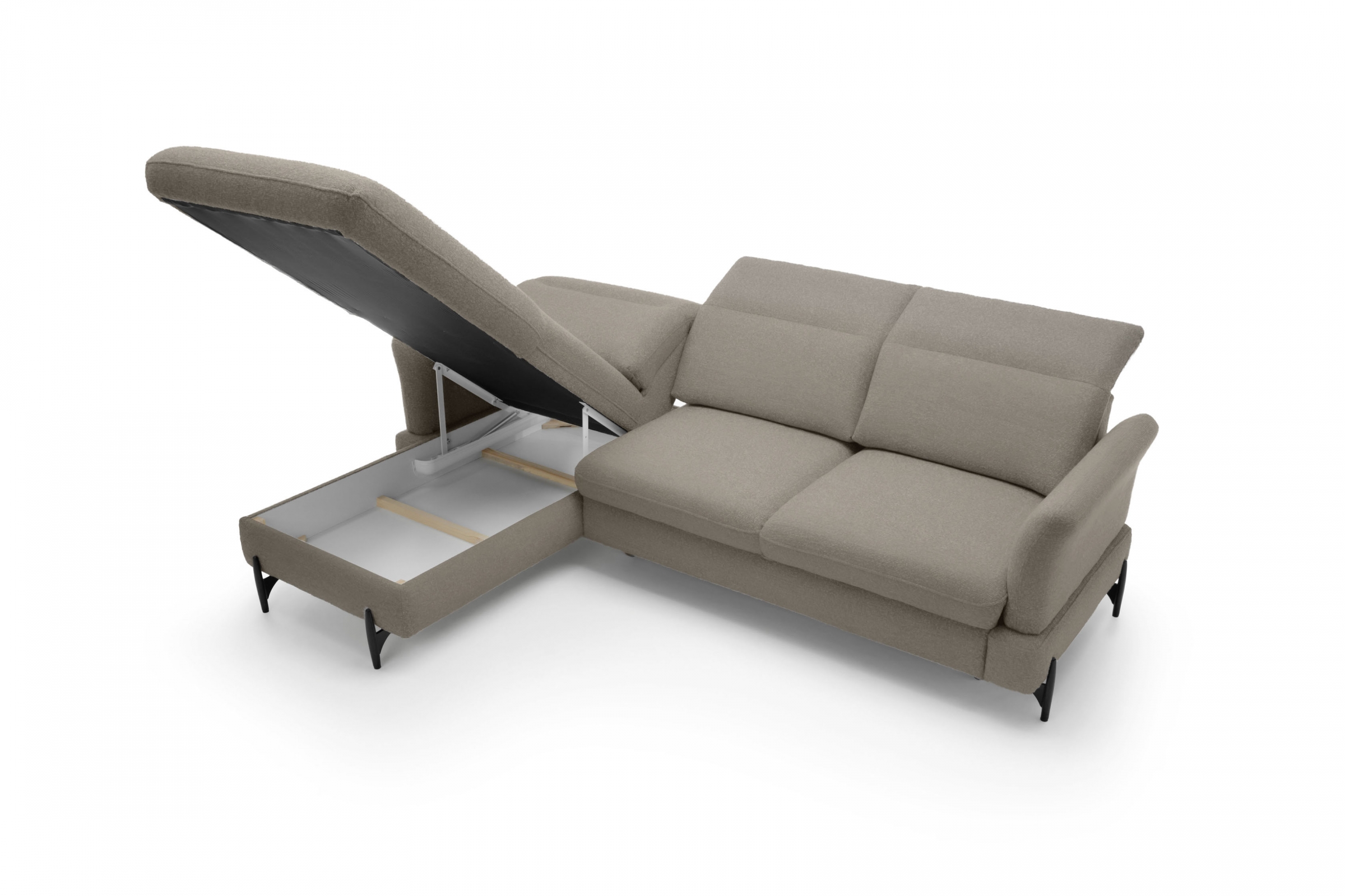 Rozkládací rohová sedací souprava Sienna III levá - béžová / šenil Bellini 6 Rohová sedací souprava levá rozkládací Sienna III - béžová / šenil / Bellini 6