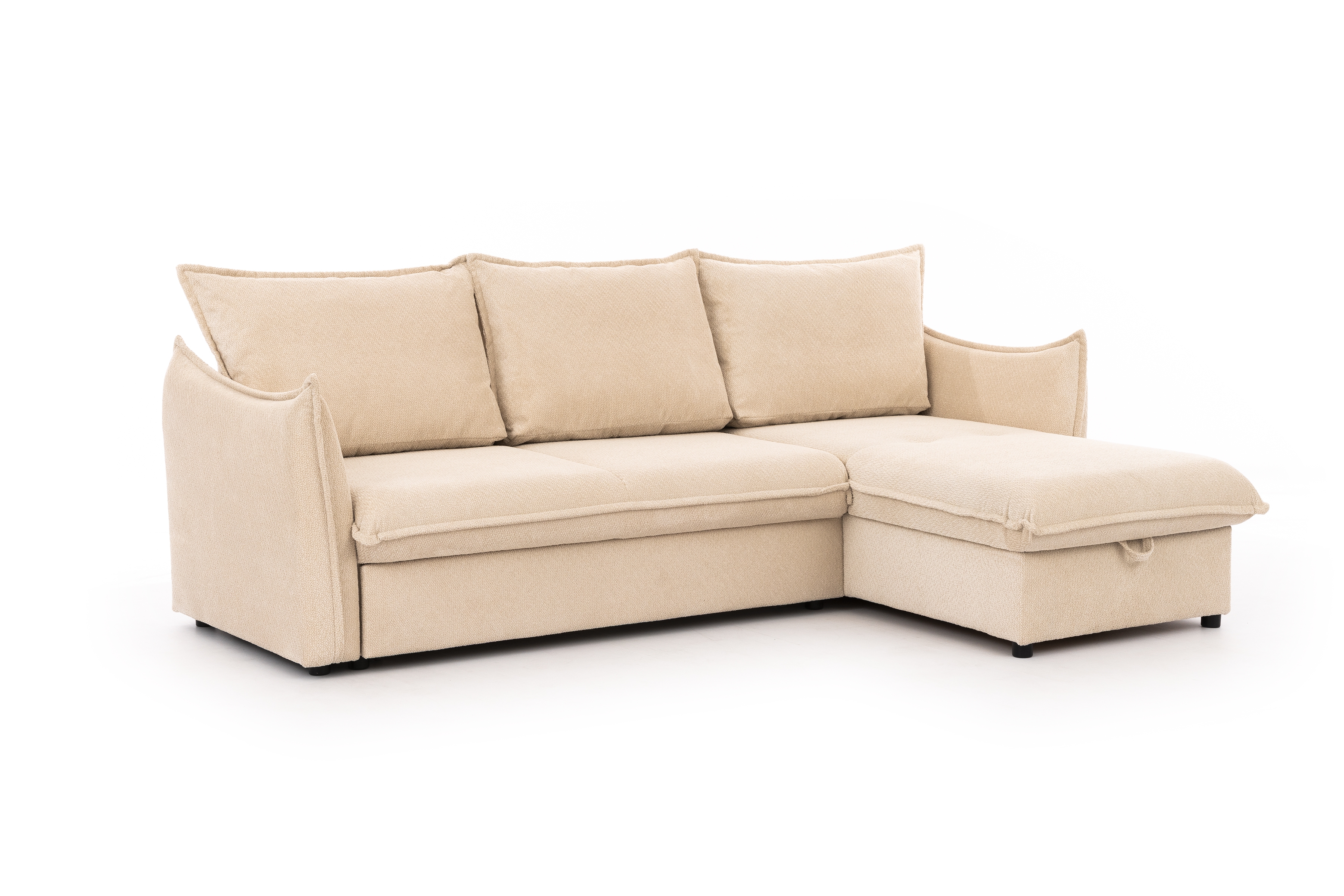 Rozkladacia rohová sedacia súprava Liliamo pravá - béžová žinylka Egon 26 Rohová sedacia súprava Liliamo prowostronny - béžový šenil Egon 26