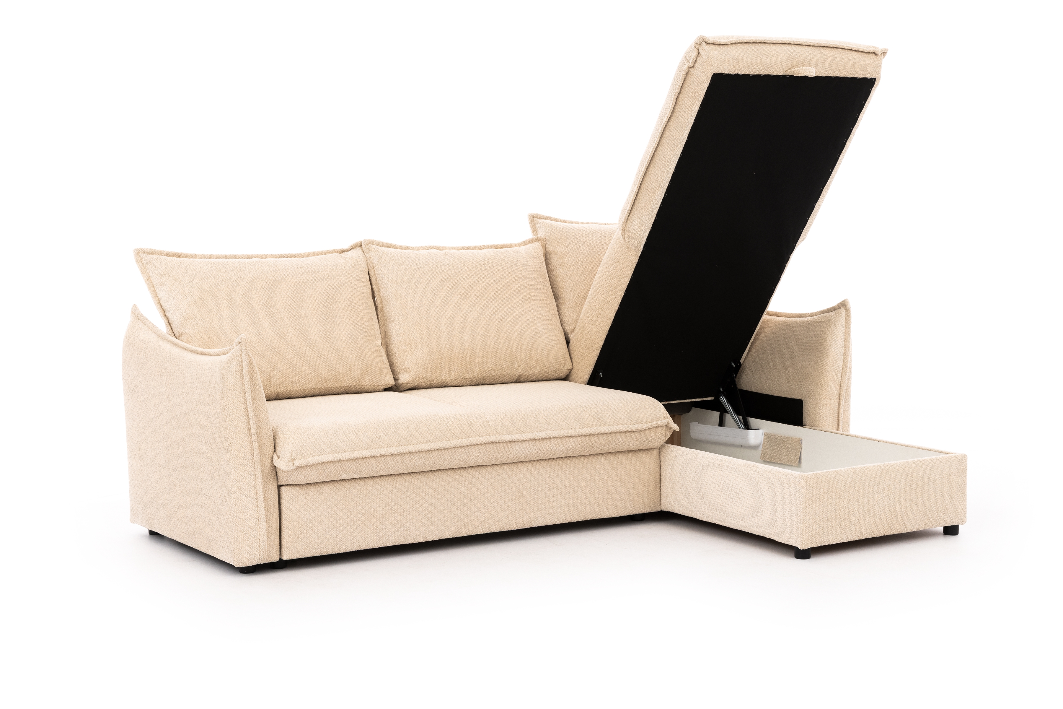 Rozkladacia rohová sedacia súprava Liliamo pravá - béžová žinylka Egon 26 Rohová sedacia súprava Liliamo prowostronny - béžový šenil Egon 26