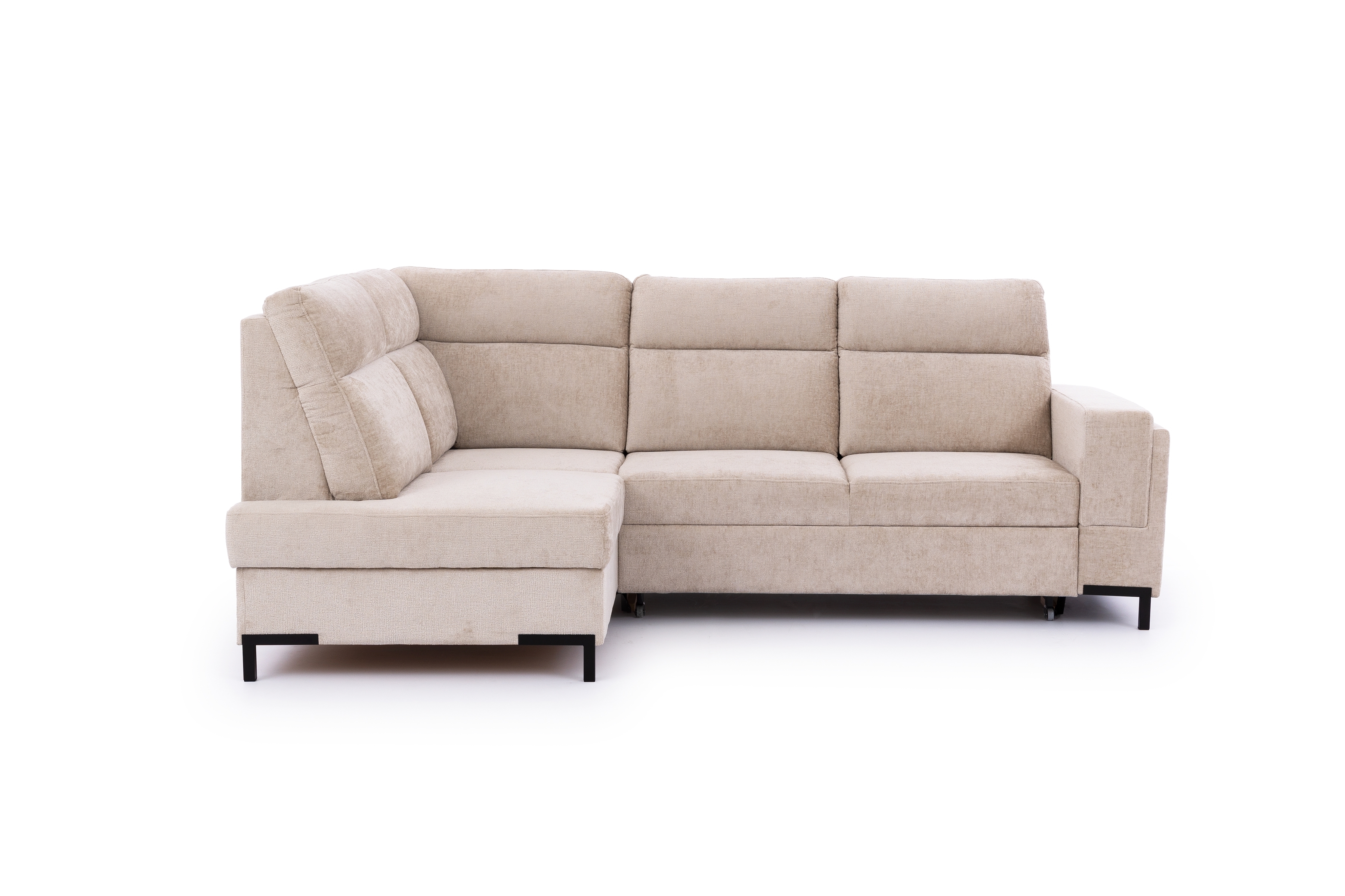 Rohová pohovka Loario L levá se širokými proříznutými boky - béžový szenil Perfect Harmony 07 Rohová sedací souprava Loario L levá z szerokim, wcietym bokiem - béžová šenil Perfect Harmony 07