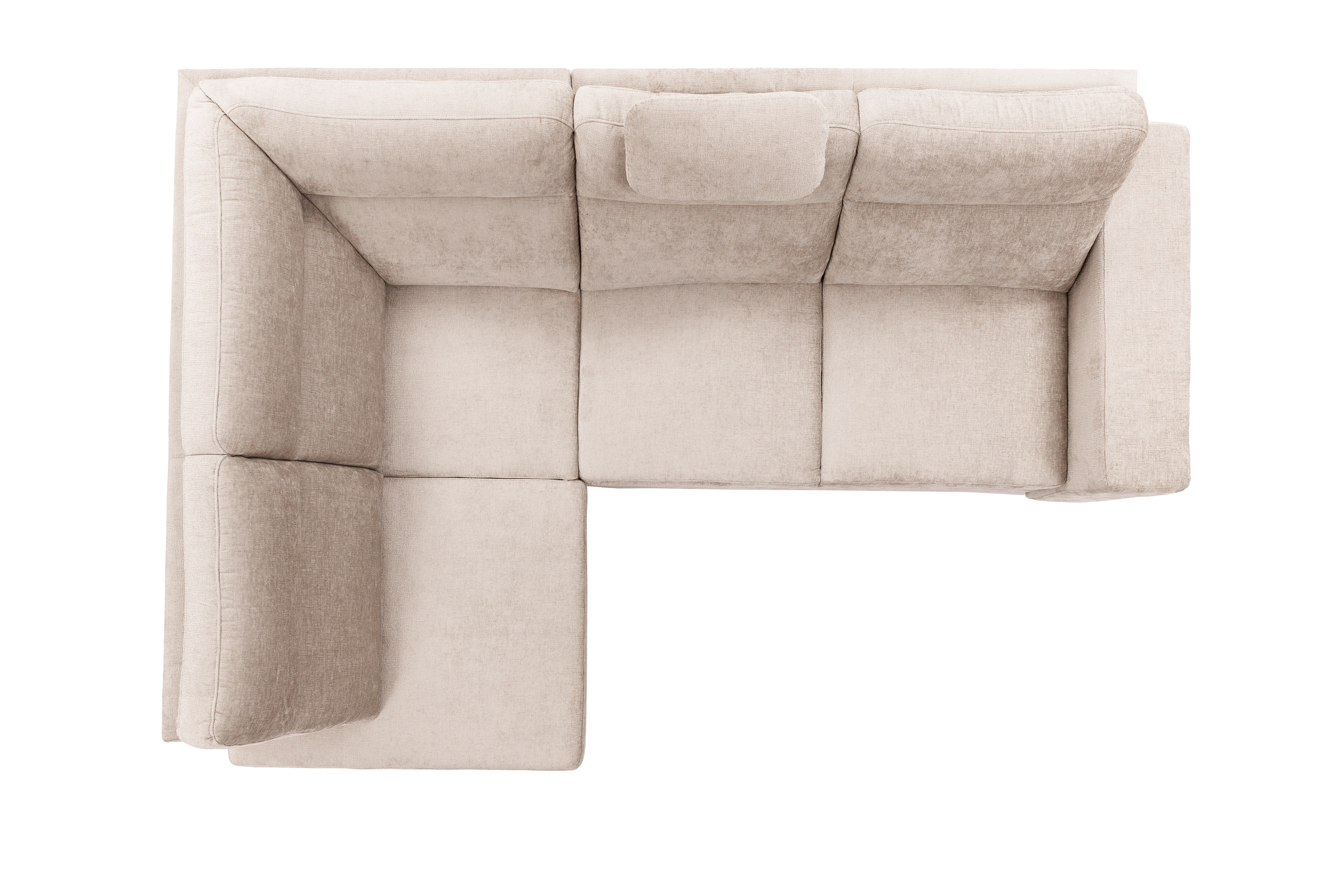 Rohová pohovka Loario L levá se širokými boky - béžový szenil Perfect Harmony 07 Rohová sedací souprava Loario L levá z szerokim bokiem - béžová šenil Perfect Harmony 07