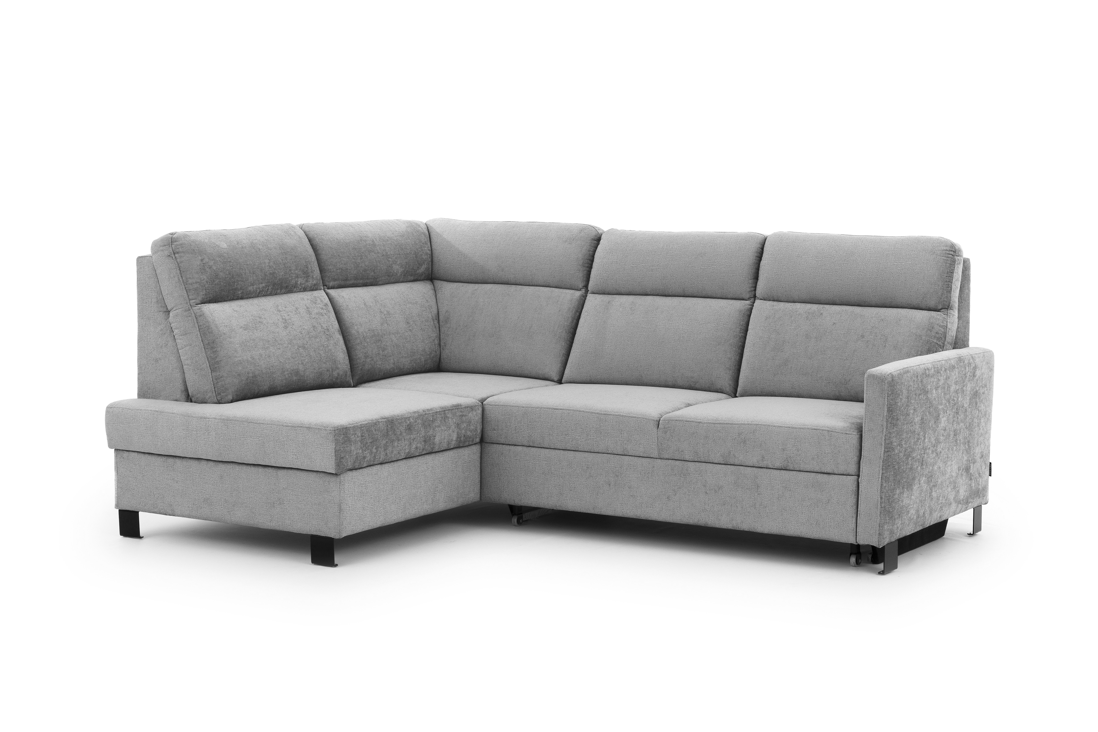 Rohová sedačka Loario L ľavostranná s úzkou opierkou - sivý šenil Perfect Harmony 80 Rohová sedacia súprava Loario L Ľavá strana z waskim bokiem - šedý šenil Perfect Harmony 80