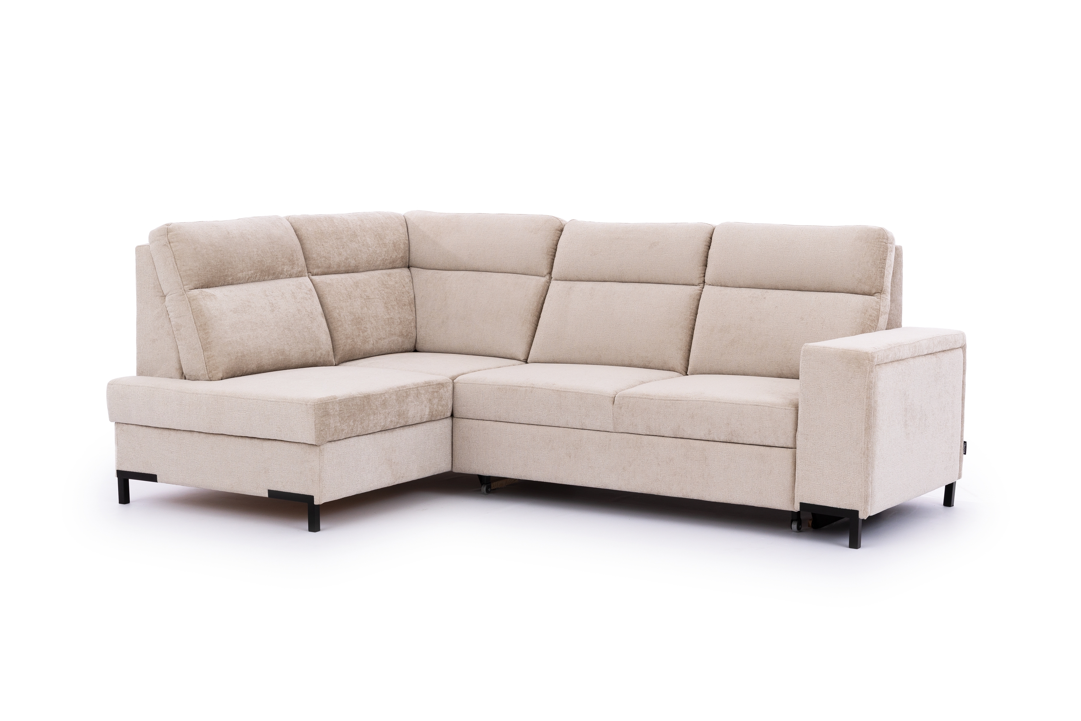 Rohová pohovka Loario L levá se širokými boky - béžový szenil Perfect Harmony 07 Rohová sedací souprava Loario L levá z szerokim bokiem - béžová šenil Perfect Harmony 07