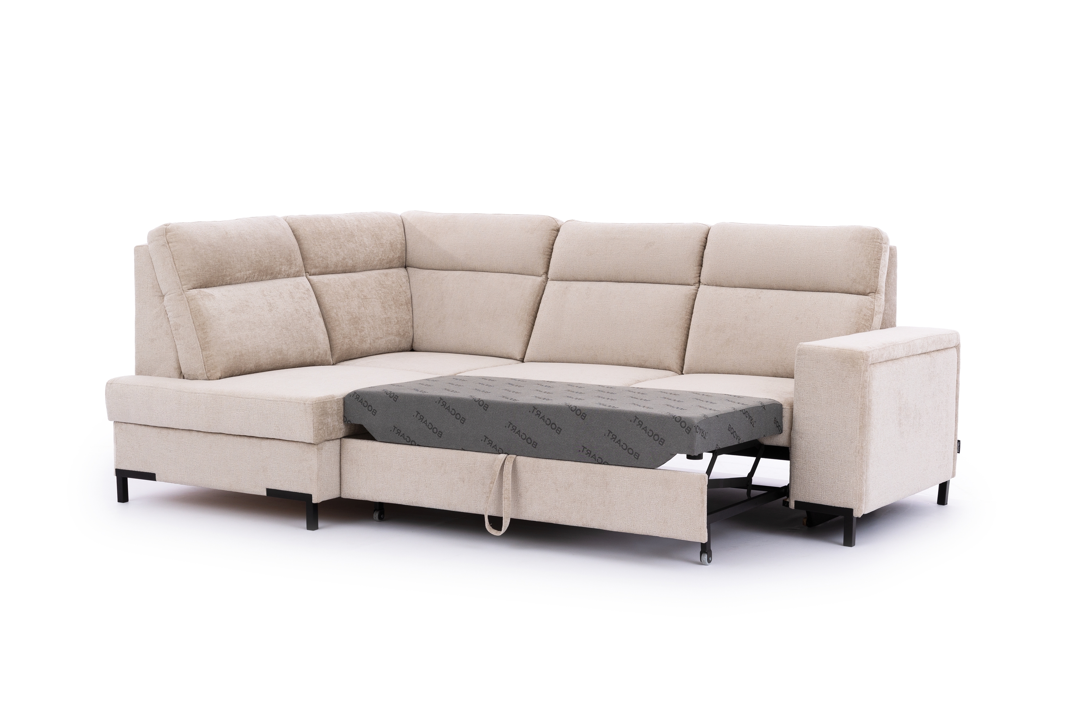 Rohová pohovka Loario L levá se širokými boky - béžový szenil Perfect Harmony 07 Rohová sedací souprava Loario L levá z szerokim bokiem - béžová šenil Perfect Harmony 07