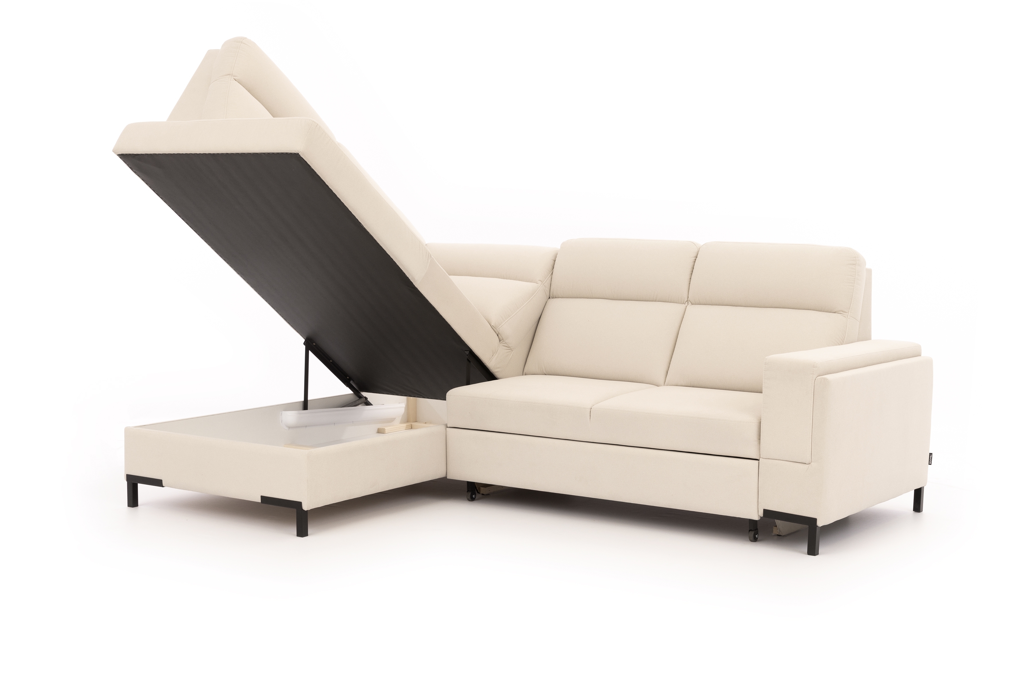 Rohová pohovka Loario L levá se širokými proříznutými boky Rohová sedací souprava Loario L levá z szerokim, wcietym bokiem