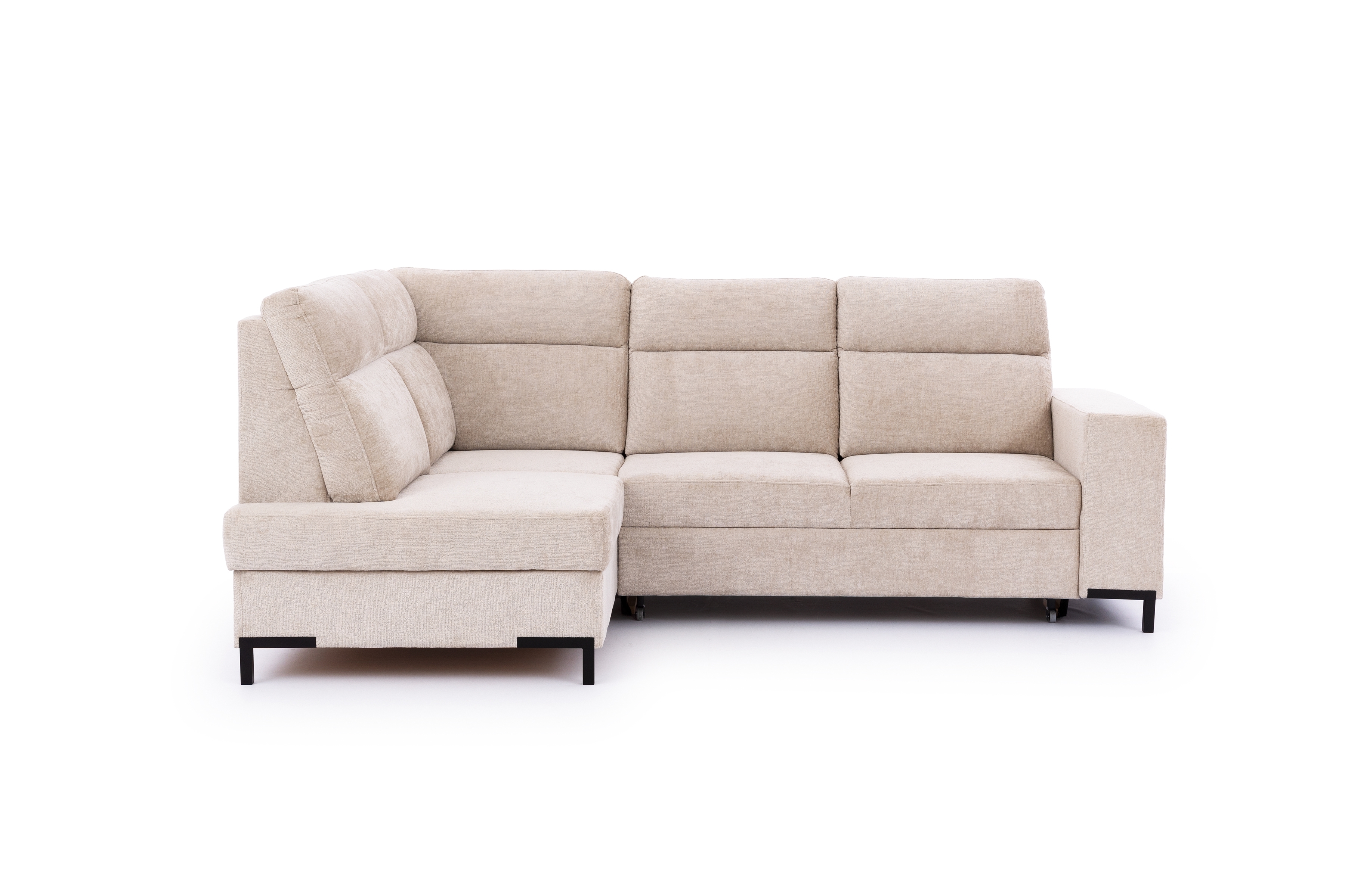 Rohová pohovka Loario L levá se širokými boky - béžový szenil Perfect Harmony 07 Rohová sedací souprava Loario L levá z szerokim bokiem - béžová šenil Perfect Harmony 07