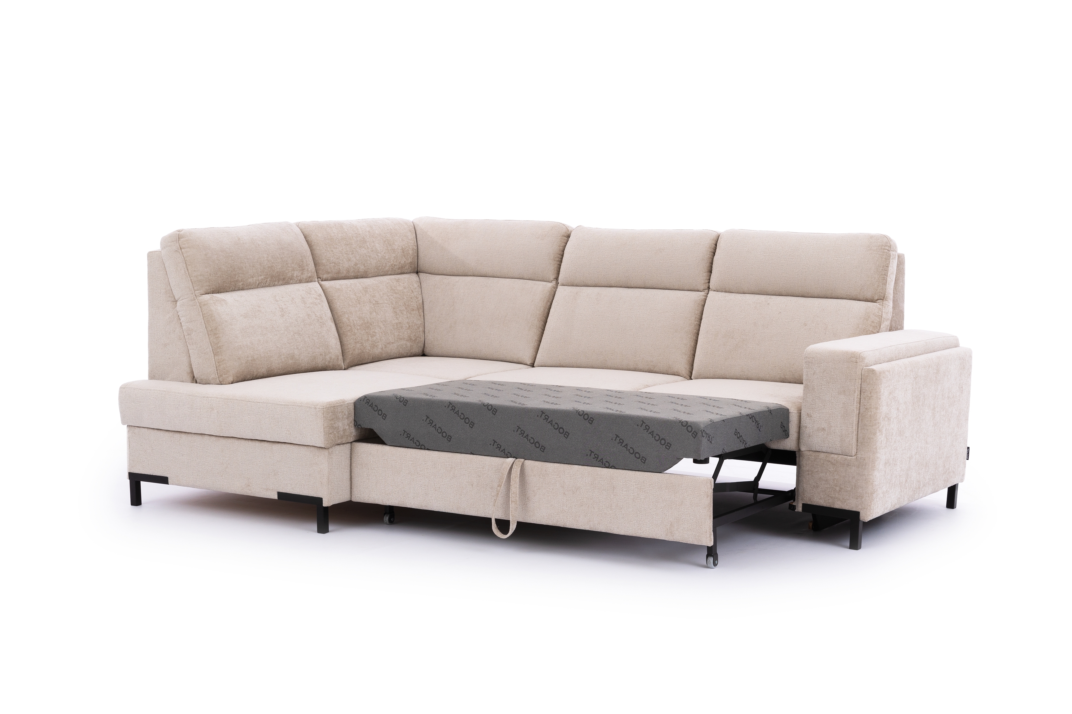 Rohová pohovka Loario L levá se širokými proříznutými boky - béžový szenil Perfect Harmony 07 Rohová sedací souprava Loario L levá z szerokim, wcietym bokiem - béžová šenil Perfect Harmony 07