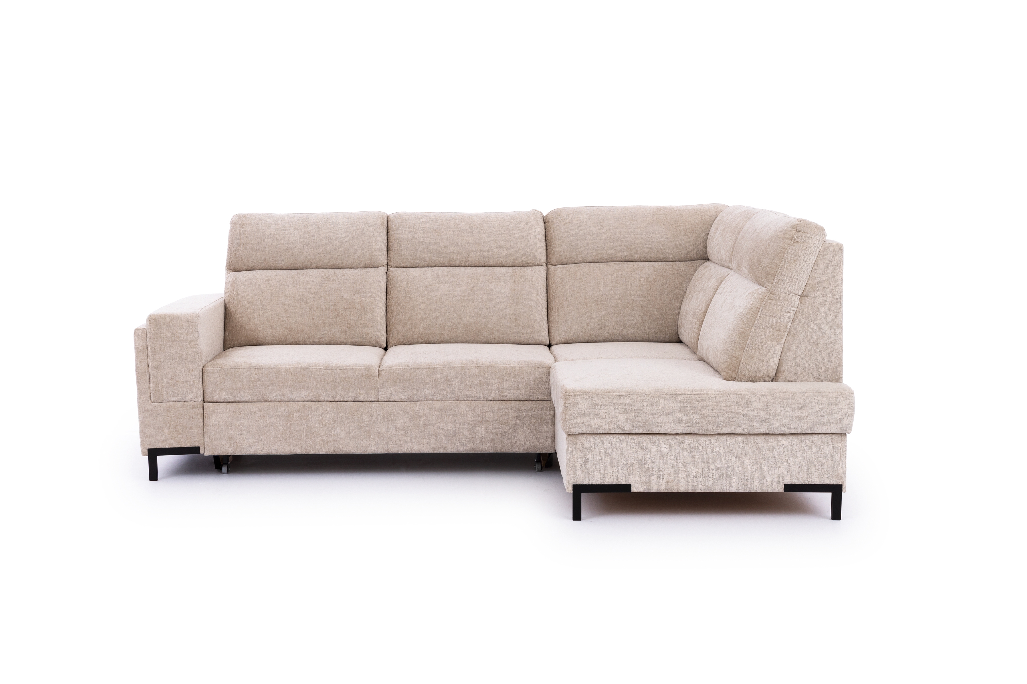 Rohová pohovka Loario L pravá se širokými proříznutými boky - béžový szenil Perfect Harmony 07 Rohová sedací souprava Loario L pravá z szerokim, wcietym bokiem - béžová šenil Perfect Harmony 07