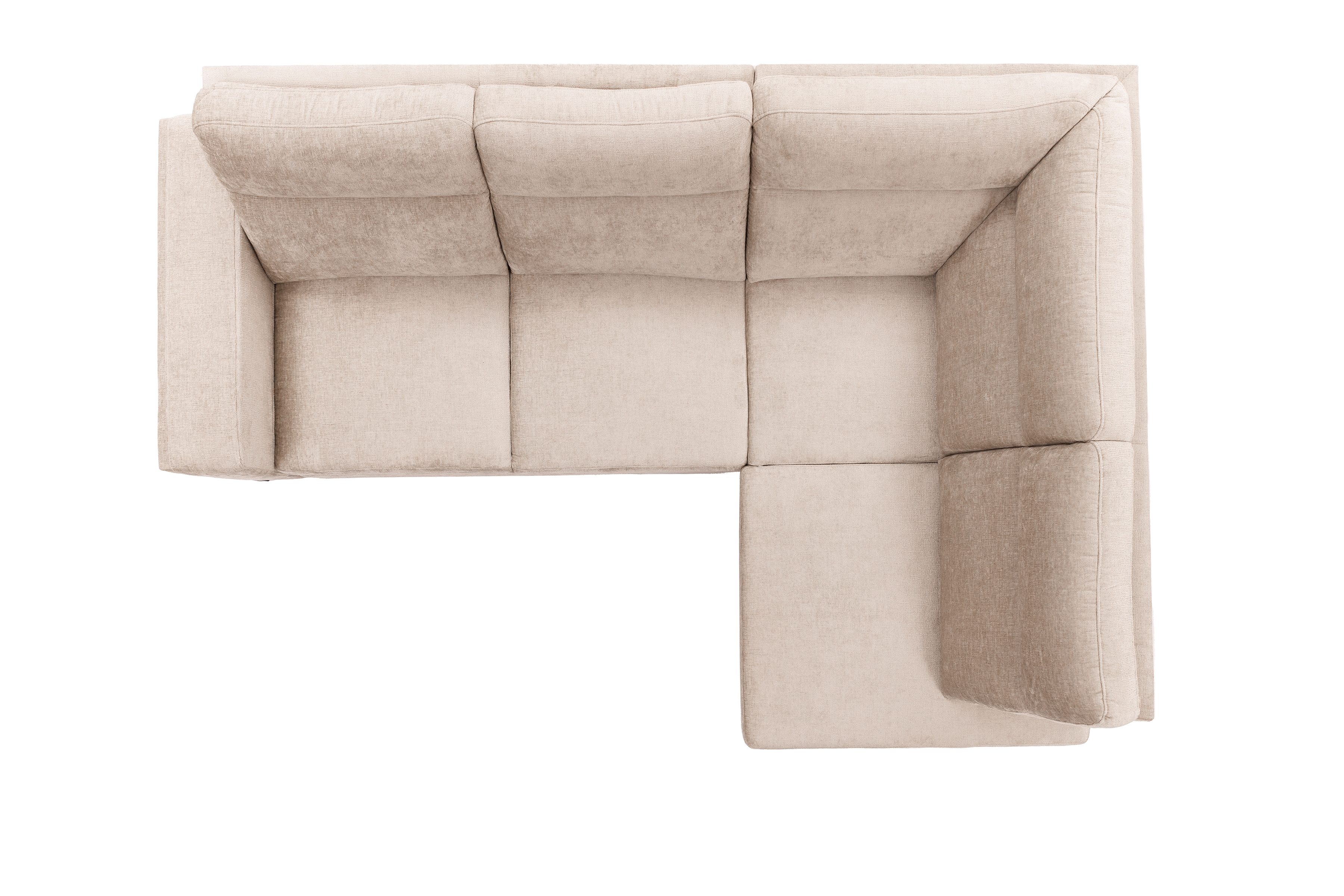 Rohová pohovka Loario L pravá se širokými proříznutými boky - béžový szenil Perfect Harmony 07 Rohová sedací souprava Loario L pravá z szerokim, wcietym bokiem - béžová šenil Perfect Harmony 07