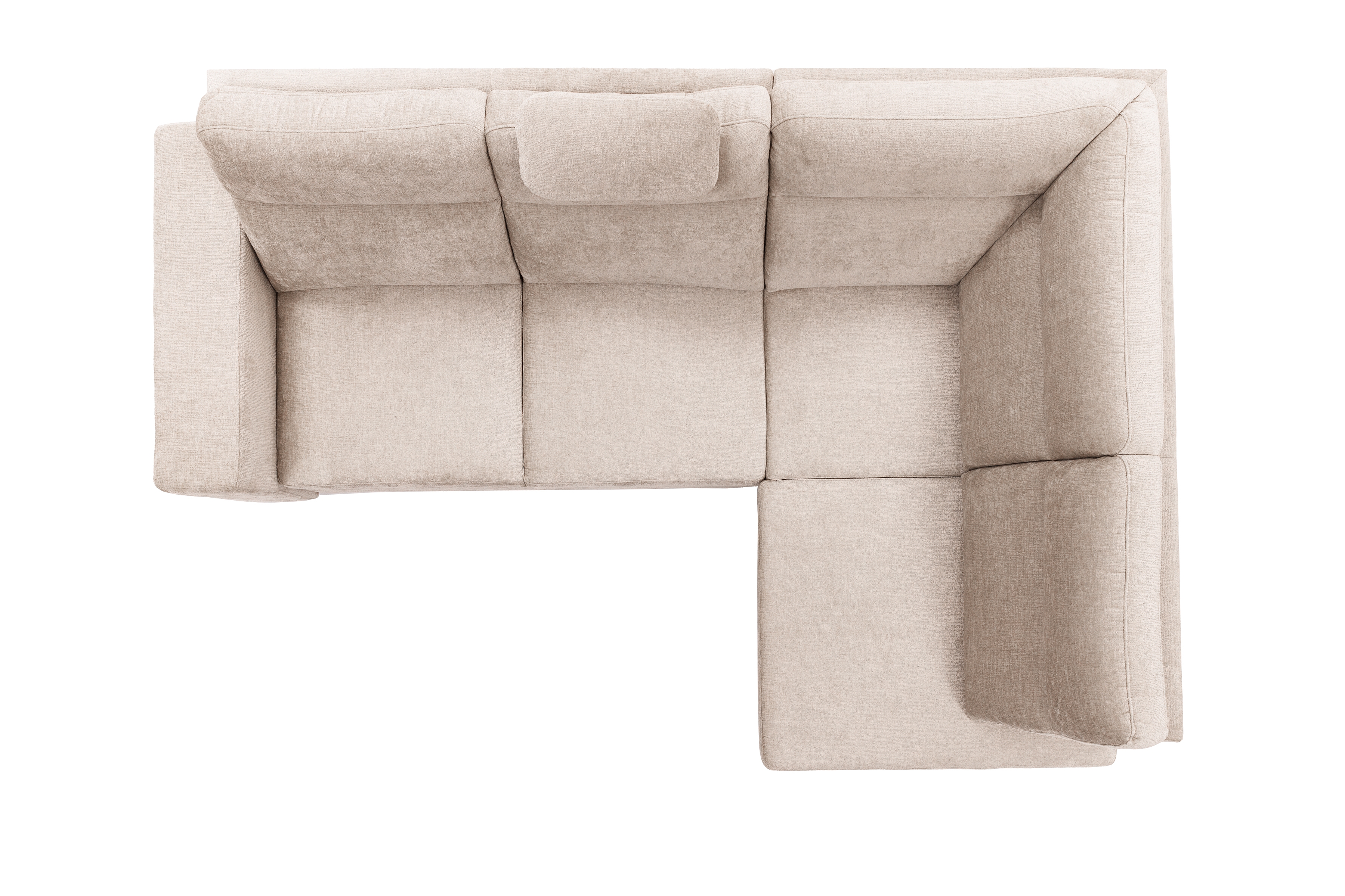 Rohová pohovka Loario L pravá se širokými boky - béžový szenil Perfect Harmony 07 Rohová sedací souprava Loario L pravá z szerokim bokiem - béžová šenil Perfect Harmony 07