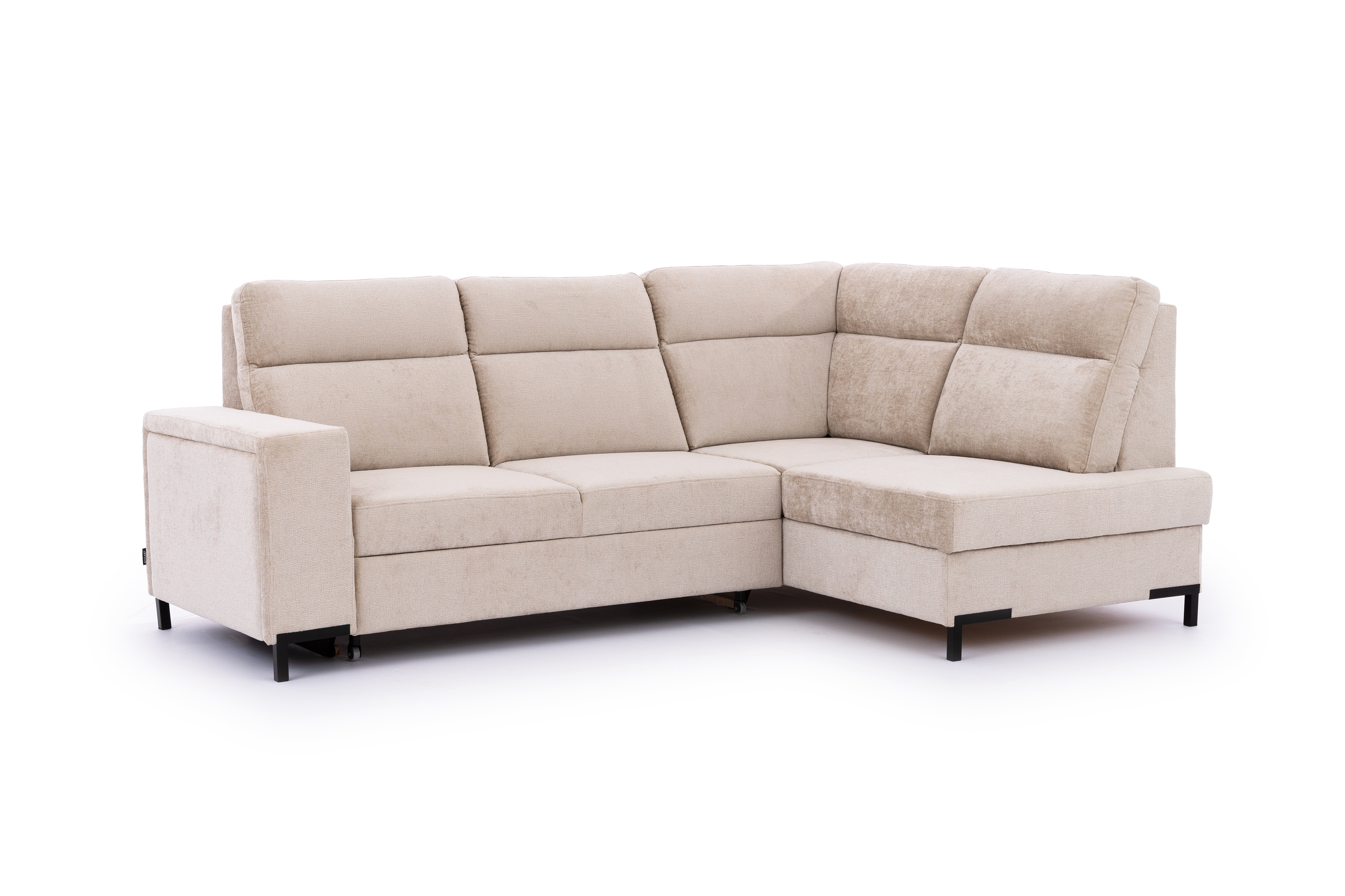 Rohová pohovka Loario L pravá se širokými boky - béžový szenil Perfect Harmony 07 Rohová sedací souprava Loario L pravá z szerokim bokiem - béžová šenil Perfect Harmony 07