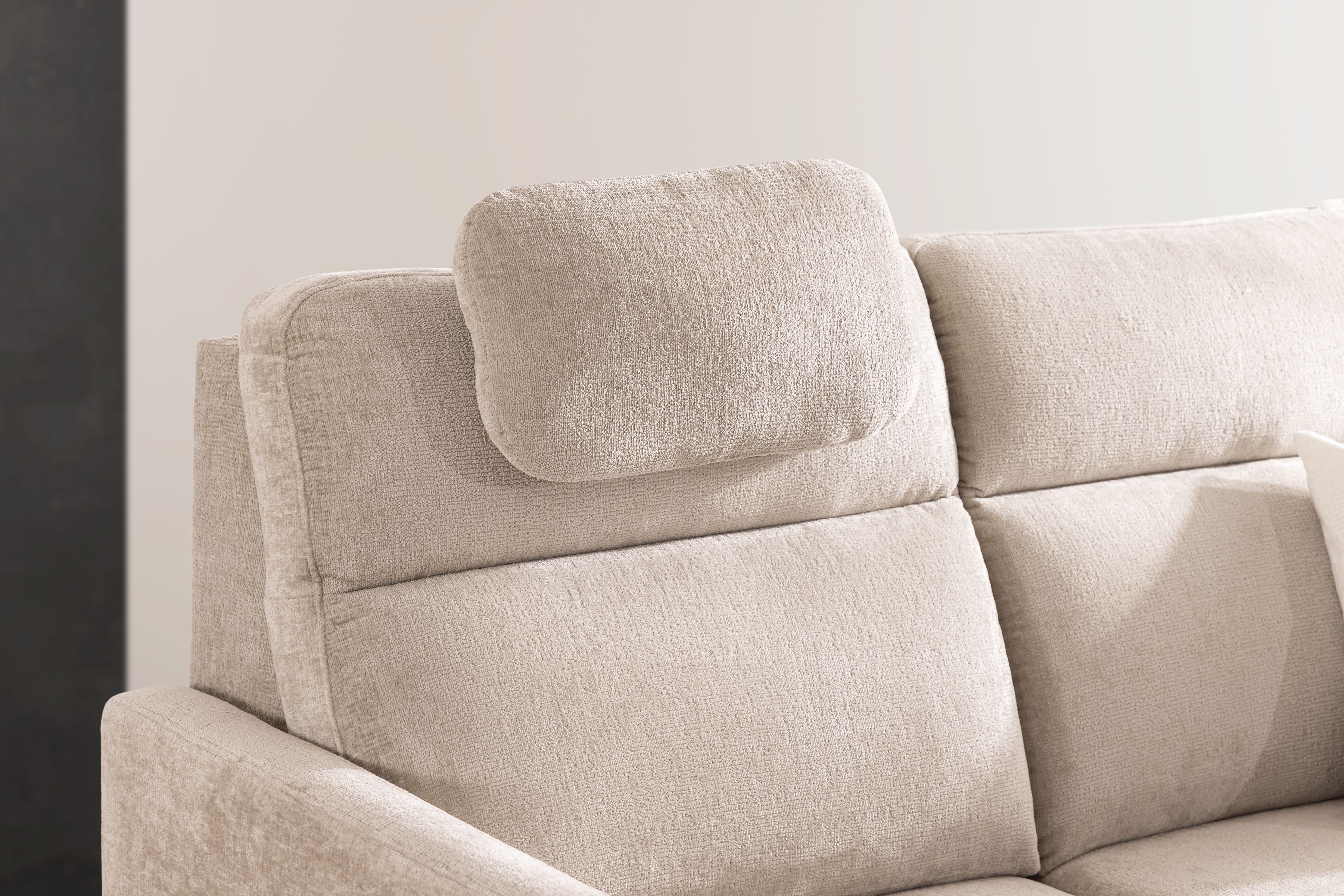 Rohová pohovka Loario L pravá s úzkými boky - béžový szenil Perfect Harmony 07 Rohová sedací souprava Loario L pravá z waskim bokiem - béžová šenil Perfect Harmony 07