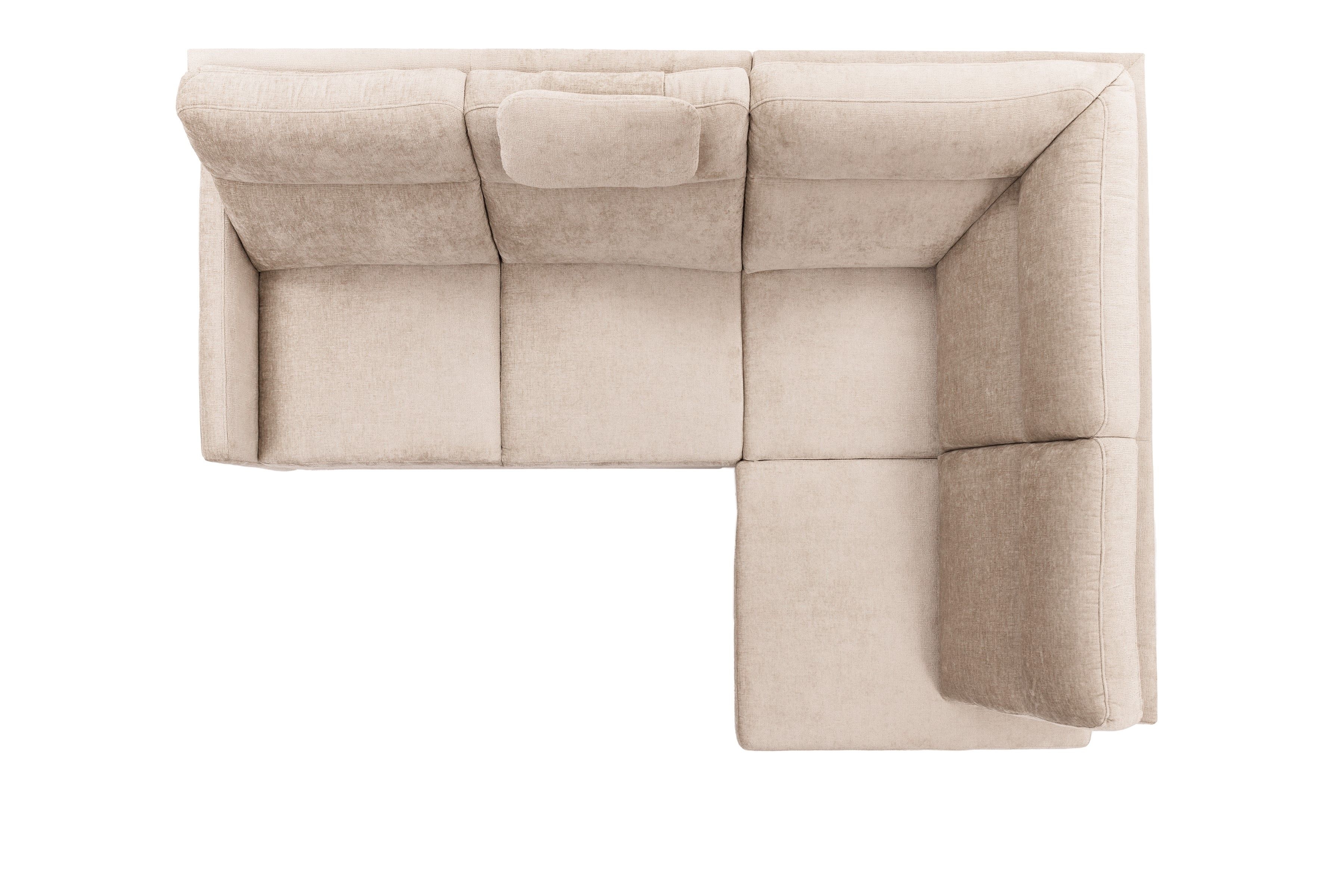 Rohová pohovka Loario L pravá s úzkými boky - béžový szenil Perfect Harmony 07 Rohová sedací souprava Loario L pravá z waskim bokiem - béžová šenil Perfect Harmony 07