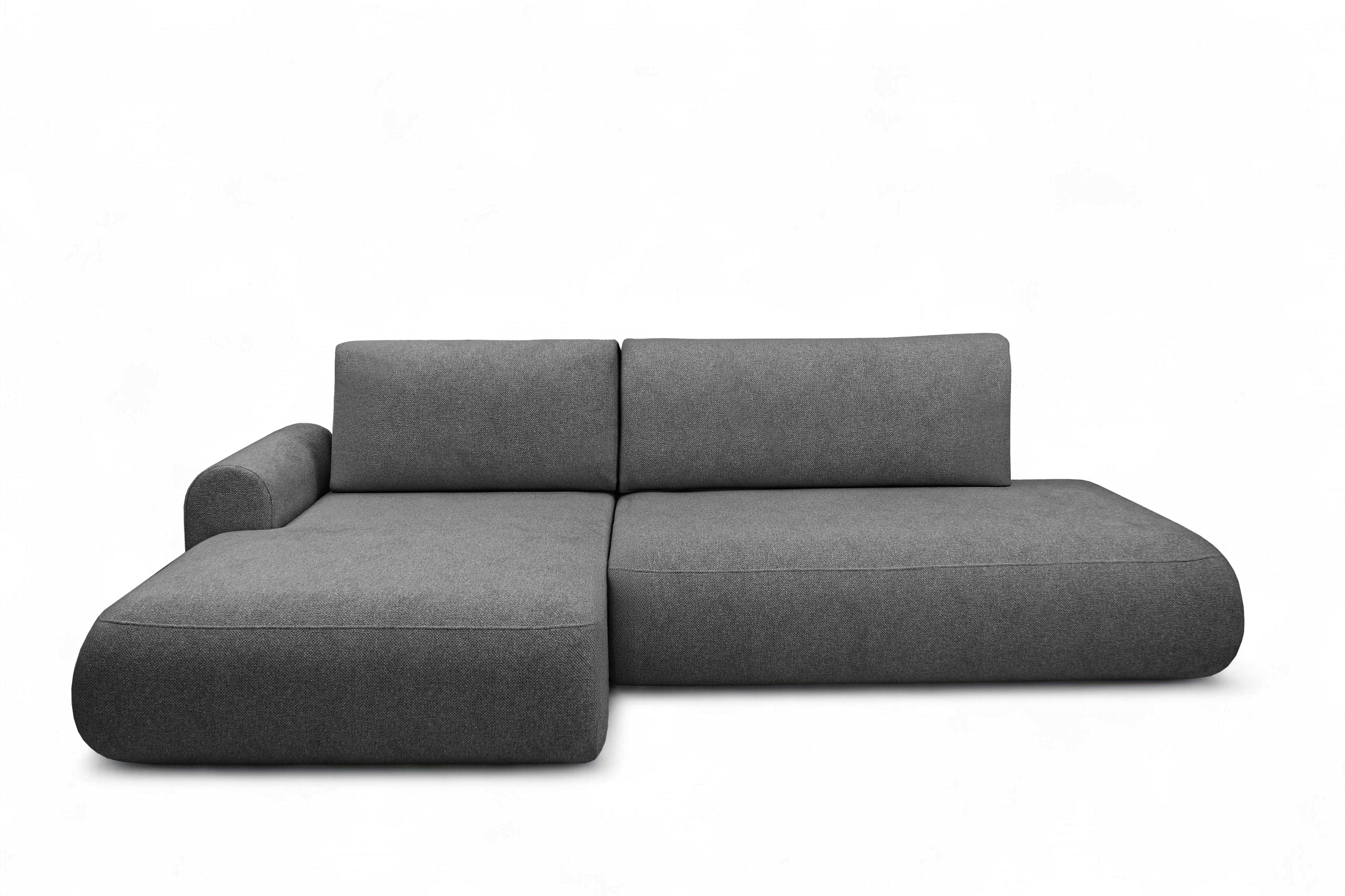 Rohová rozkladacia sedačka Lotulis L II ľavá – tmavosivá hydrofóbna pletenina Blur 19 Rohová sedacia súprava Lotulis L s funkciou spánku Ľavá strana - ciemno šedá dzianina hydrofobowa Blur 19