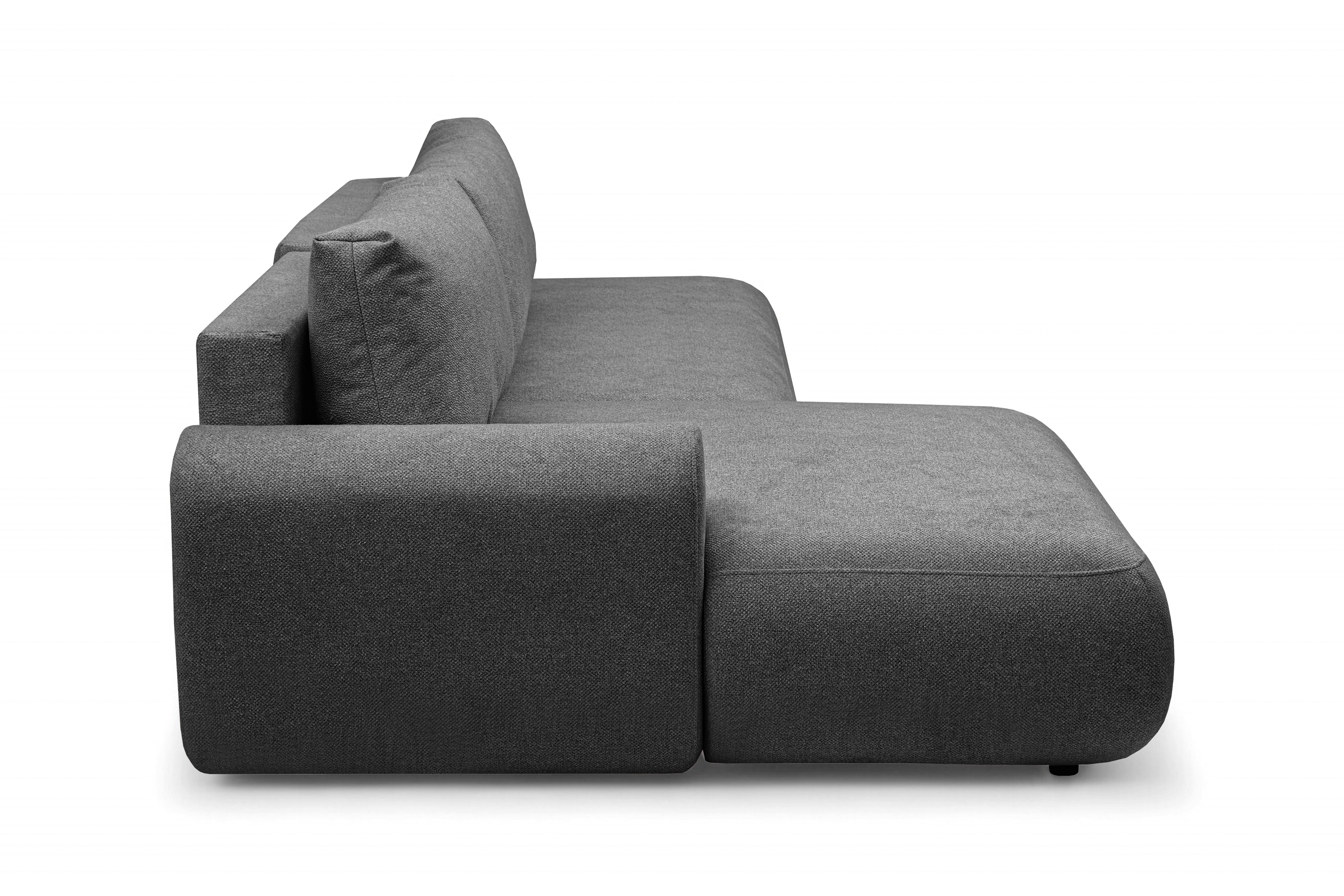 Rohová rozkladacia sedačka Lotulis L II ľavá – tmavosivá hydrofóbna pletenina Blur 19 Rohová sedacia súprava Lotulis L s funkciou spánku Ľavá strana - ciemno šedá dzianina hydrofobowa Blur 19