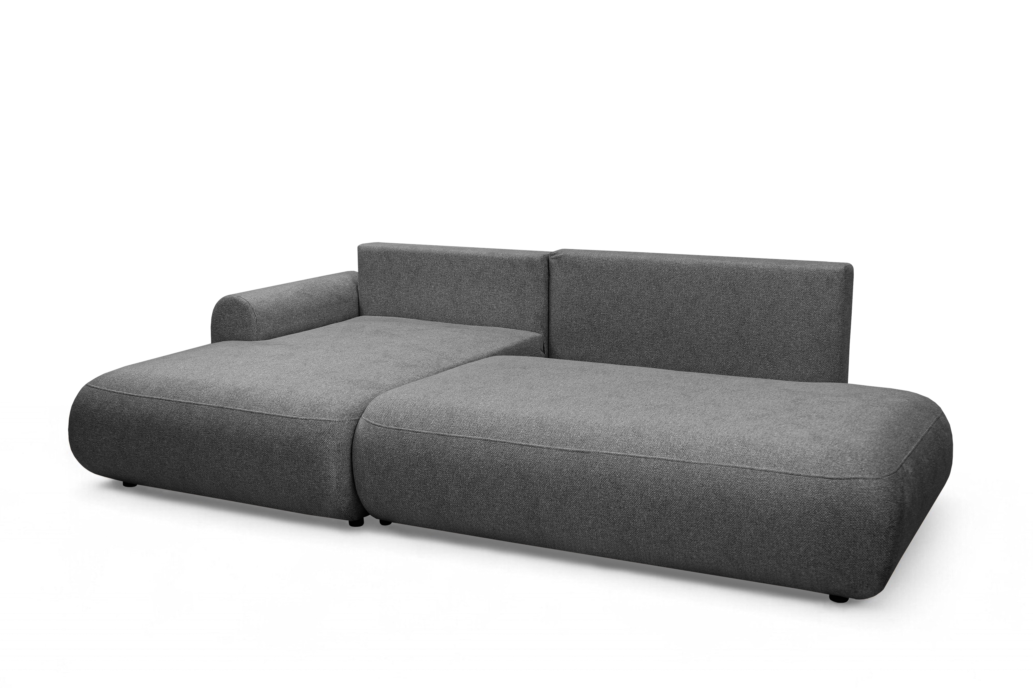 Rohová rozkladacia sedačka Lotulis L II ľavá – tmavosivá hydrofóbna pletenina Blur 19 Rohová sedacia súprava Lotulis L s funkciou spánku Ľavá strana - ciemno šedá dzianina hydrofobowa Blur 19