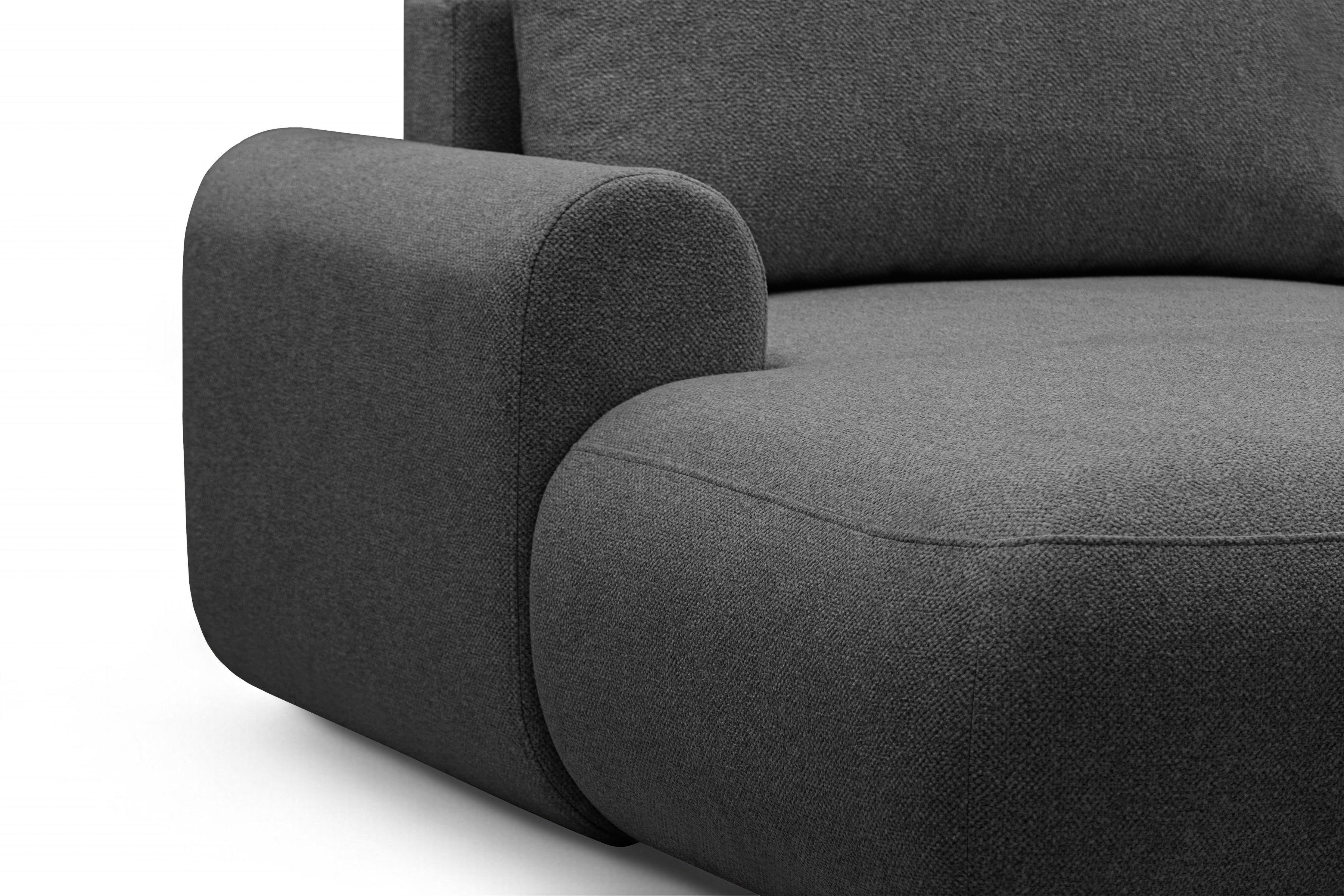 Rohová rozkladacia sedačka Lotulis L II ľavá – tmavosivá hydrofóbna pletenina Blur 19 Rohová sedacia súprava Lotulis L s funkciou spánku Ľavá strana - ciemno šedá dzianina hydrofobowa Blur 19