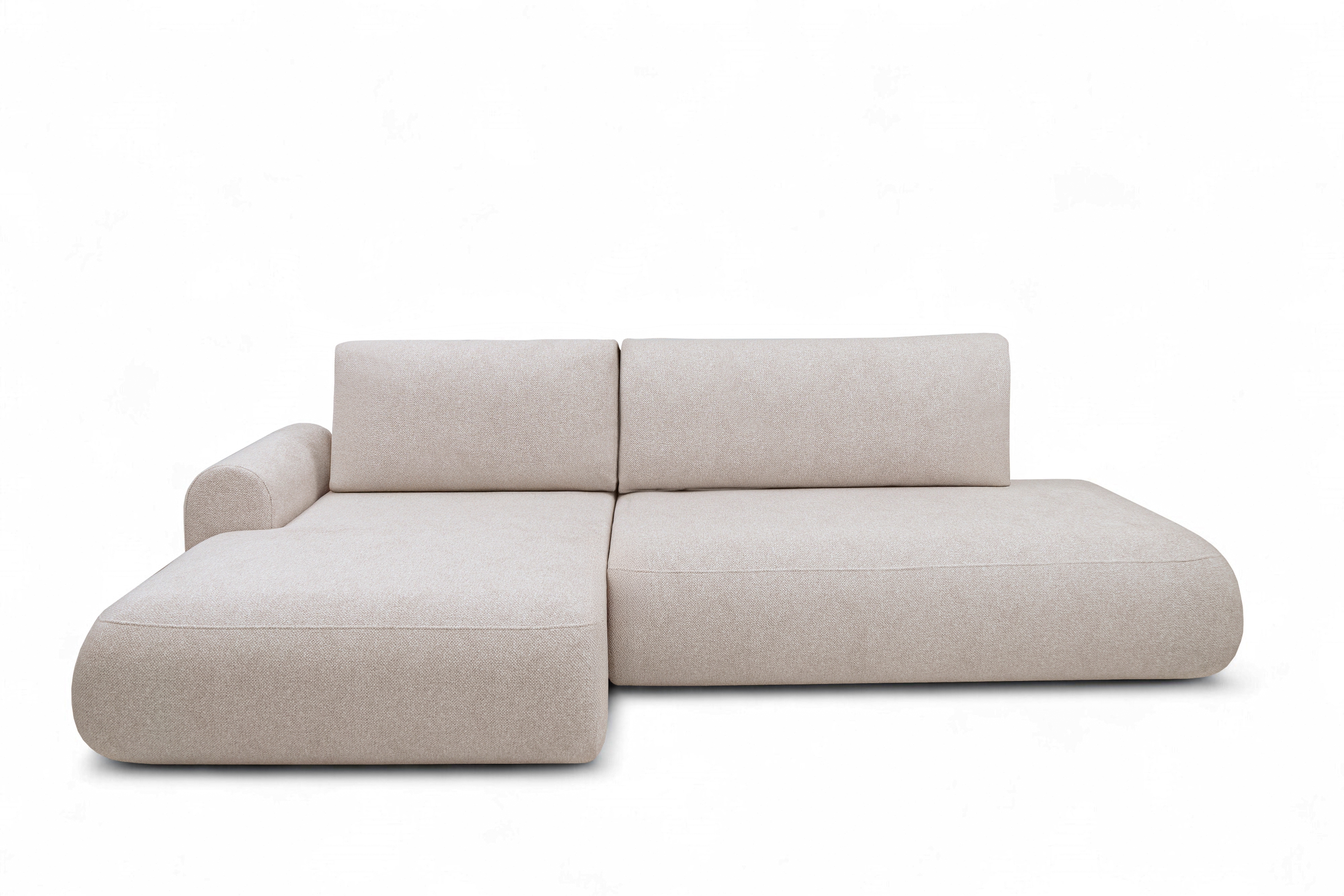 Rozkladacia rohová sedačka Lotulis L II ľavá – krémová hydrofóbna pletenina Blur 01 Rohová sedacia súprava Lotulis L s funkciou spánku Ľavá strana - kremowa dzianina hydrofobowa Blur 01 