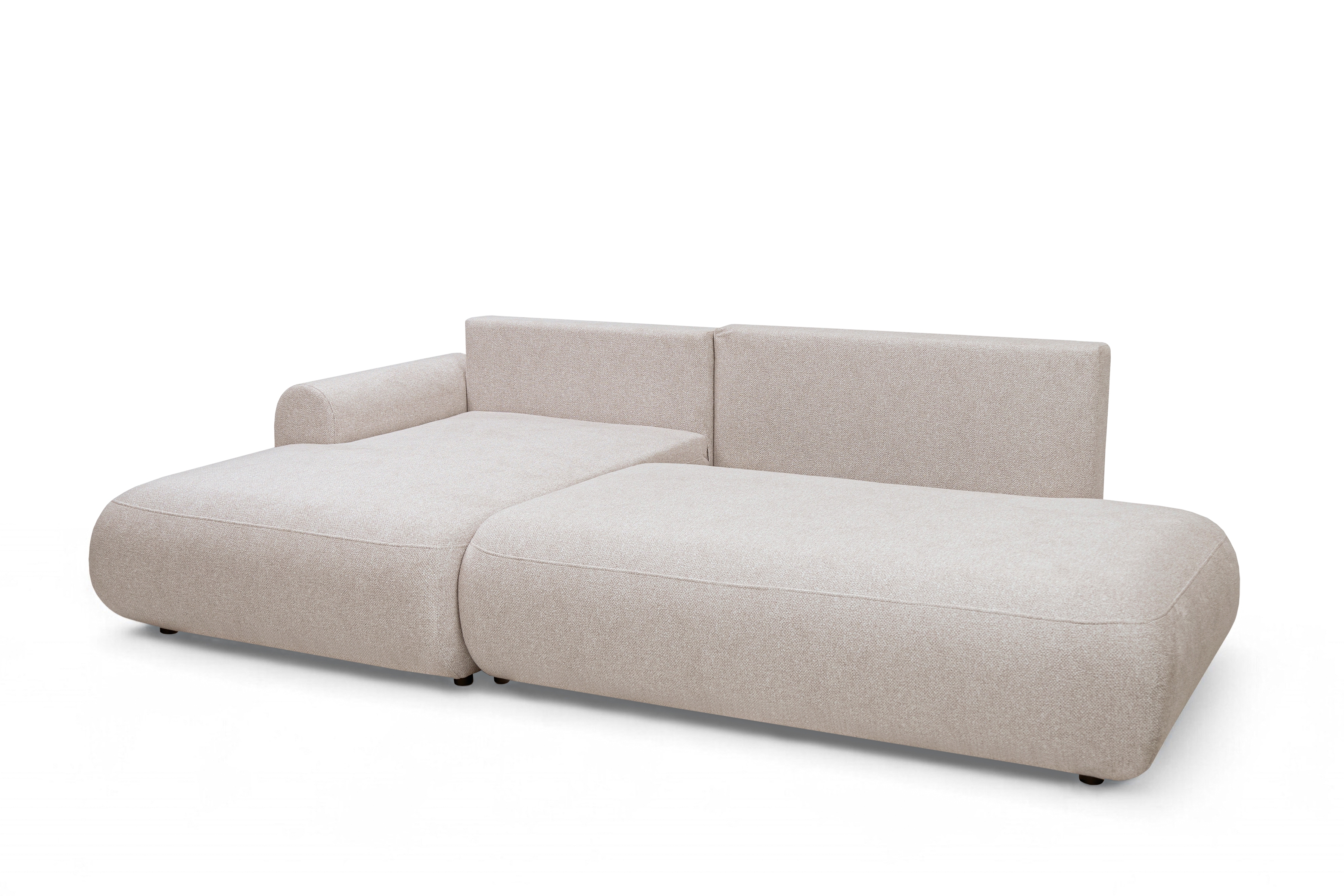 Rozkladacia rohová sedačka Lotulis L II ľavá – krémová hydrofóbna pletenina Blur 01 Rohová sedacia súprava Lotulis L s funkciou spánku Ľavá strana - kremowa dzianina hydrofobowa Blur 01 