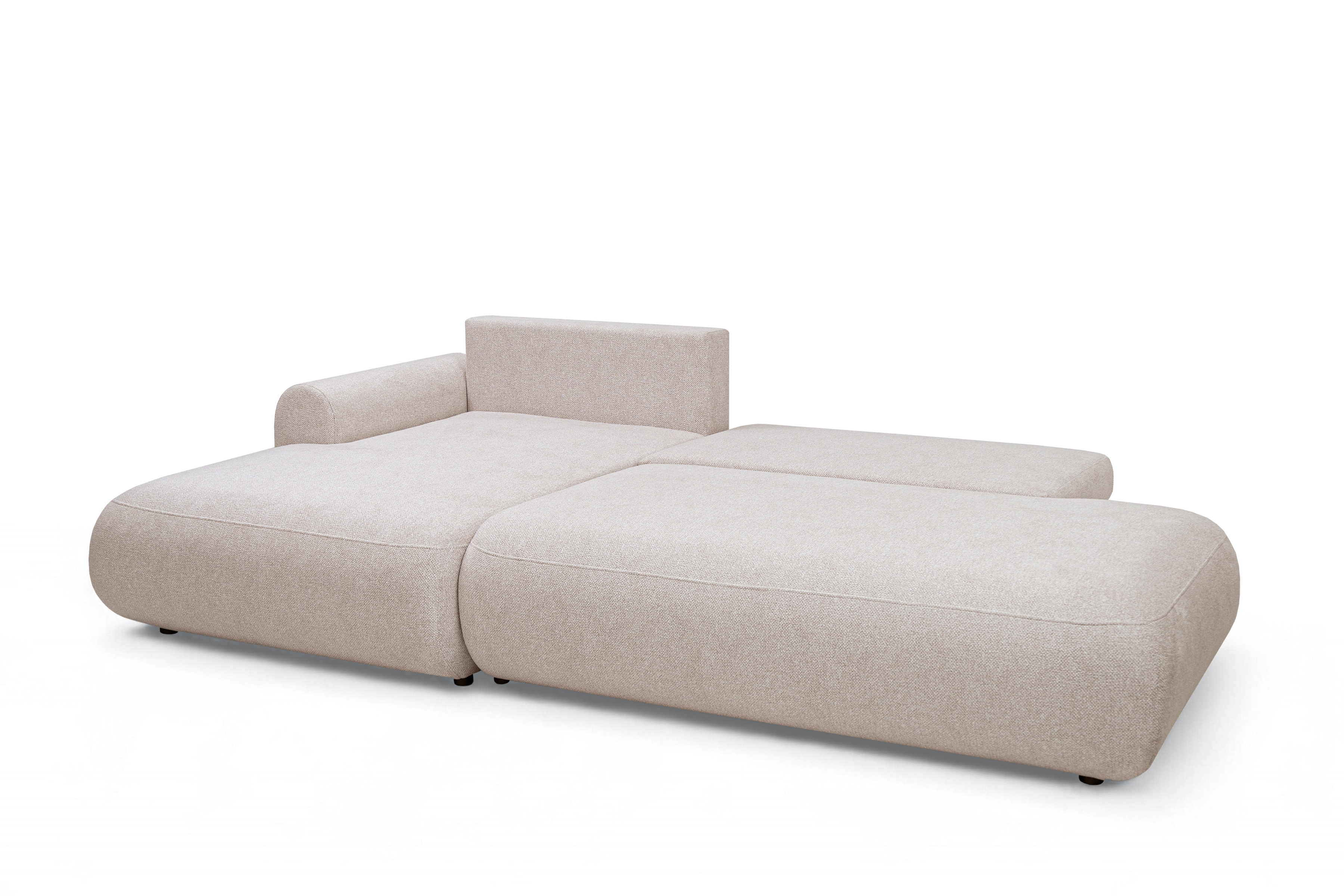 Rozkladacia rohová sedačka Lotulis L II ľavá – krémová hydrofóbna pletenina Blur 01 Rohová sedacia súprava Lotulis L s funkciou spánku Ľavá strana - kremowa dzianina hydrofobowa Blur 01 