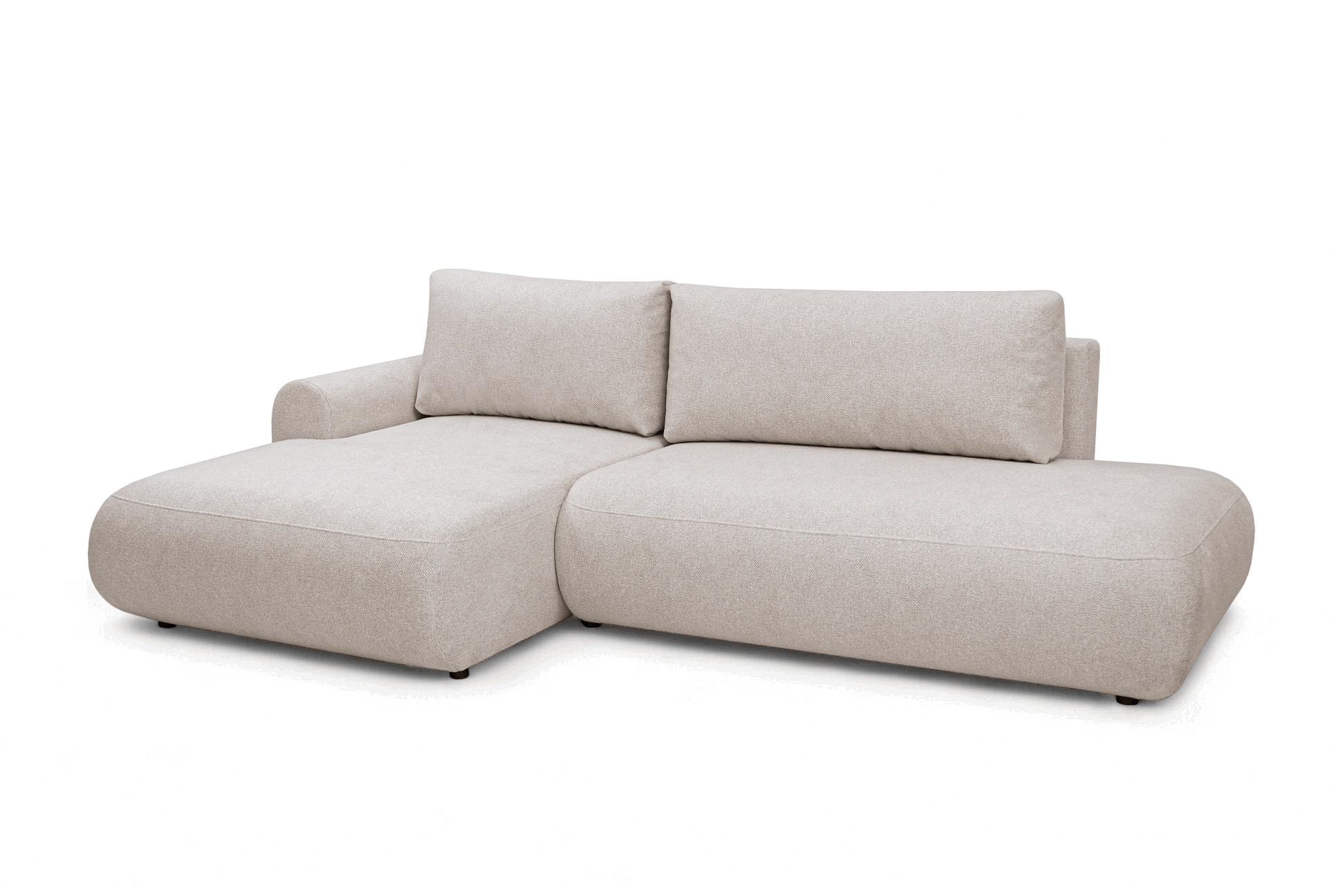 Rozkladacia rohová sedačka Lotulis L II ľavá – krémová hydrofóbna pletenina Blur 01 Rohová sedacia súprava Lotulis L s funkciou spánku Ľavá strana - kremowa dzianina hydrofobowa Blur 01 