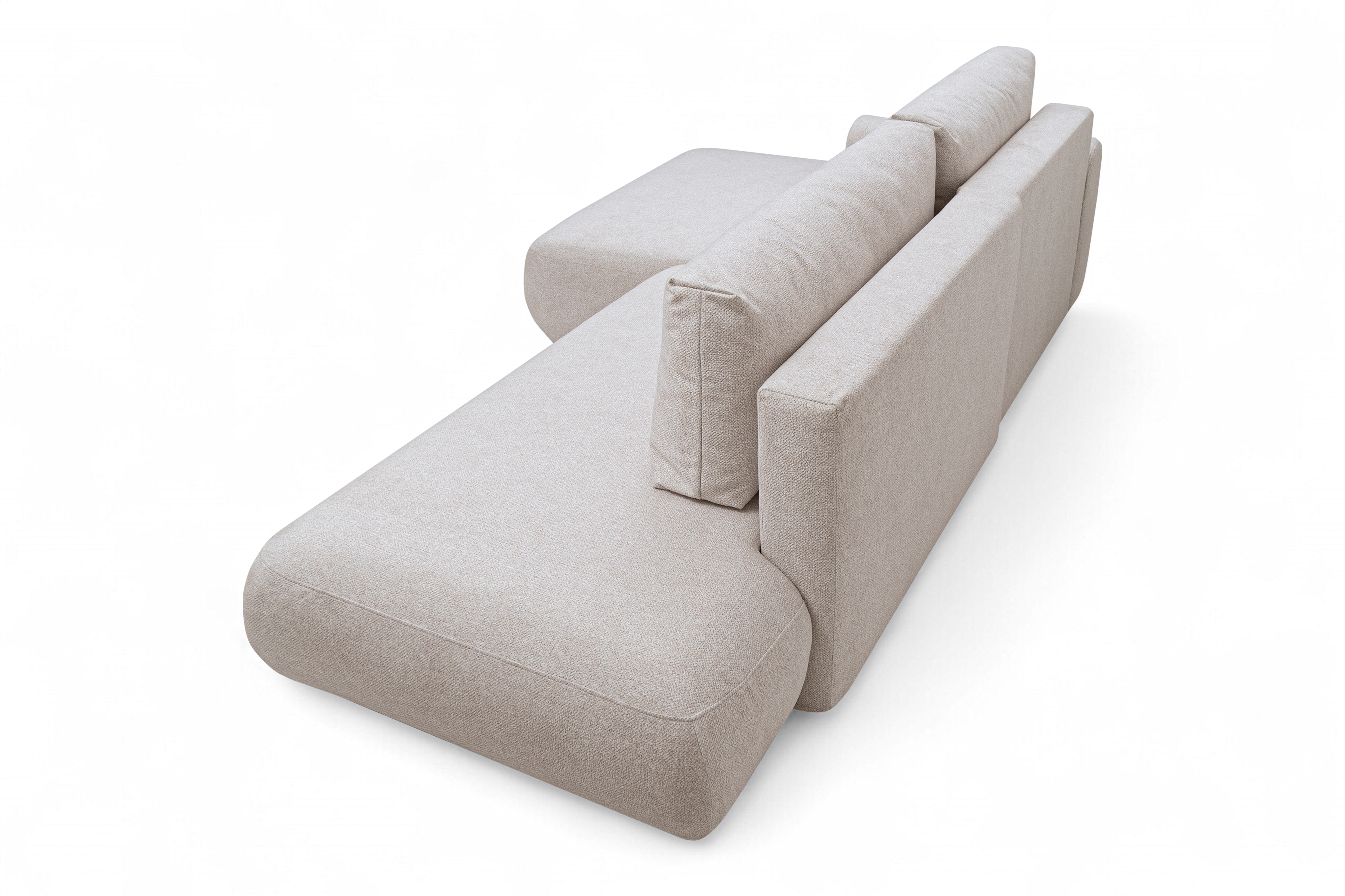 Rozkladacia rohová sedačka Lotulis L II ľavá – krémová hydrofóbna pletenina Blur 01 Rohová sedacia súprava Lotulis L s funkciou spánku Ľavá strana - kremowa dzianina hydrofobowa Blur 01 