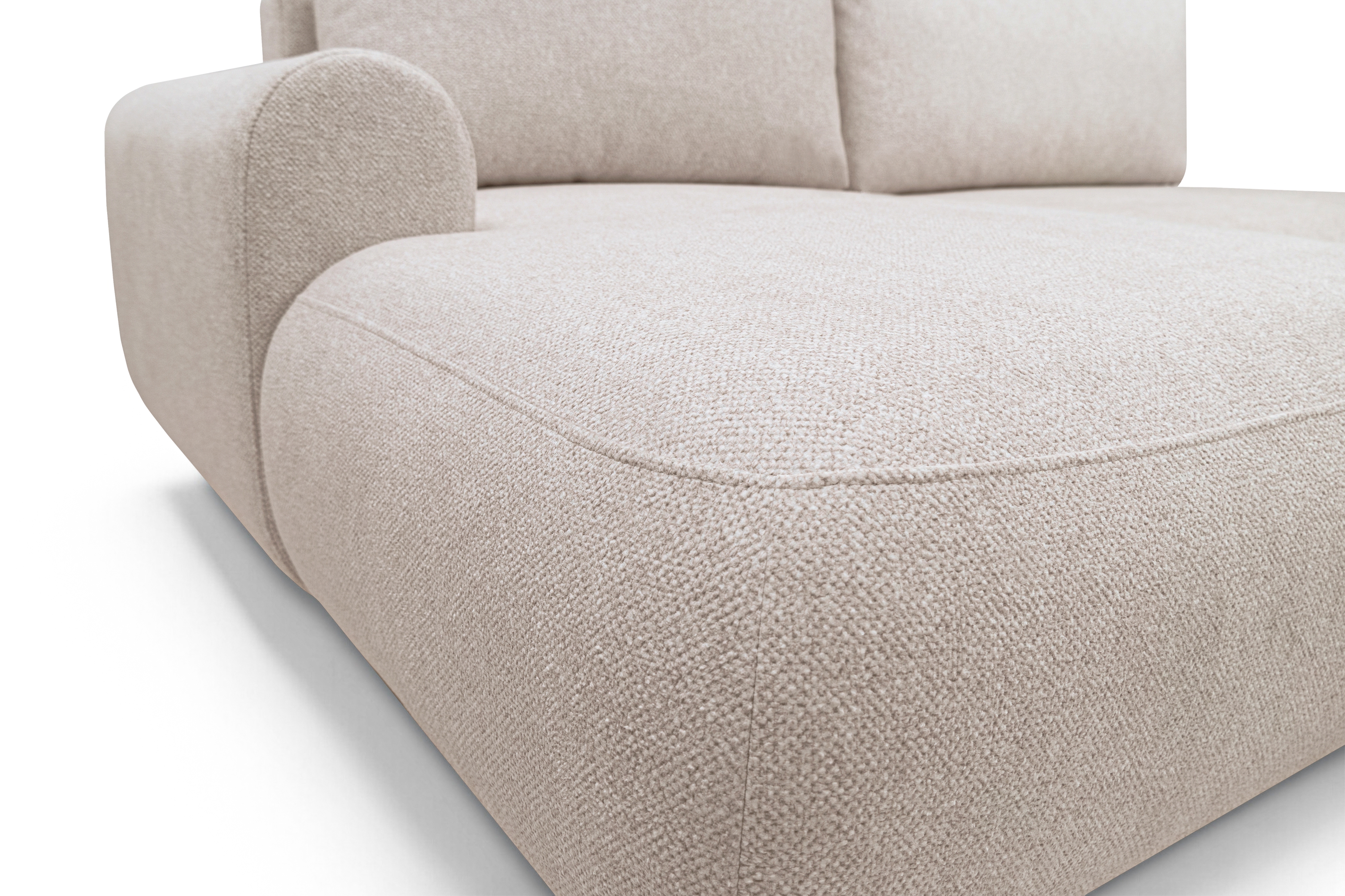 Rozkladacia rohová sedačka Lotulis L II ľavá – krémová hydrofóbna pletenina Blur 01 Rohová sedacia súprava Lotulis L s funkciou spánku Ľavá strana - kremowa dzianina hydrofobowa Blur 01 