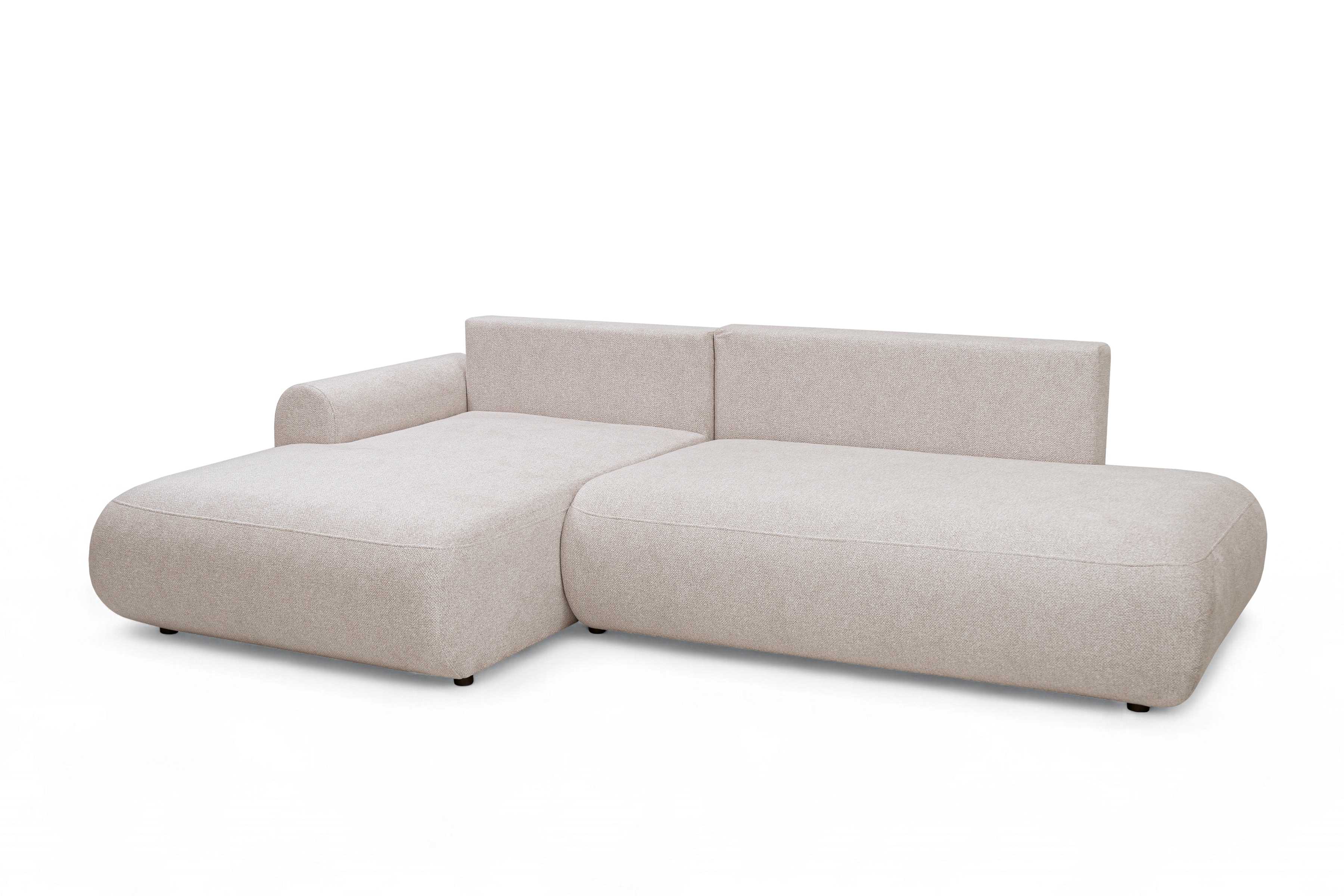 Rozkladacia rohová sedačka Lotulis L II ľavá – krémová hydrofóbna pletenina Blur 01 Rohová sedacia súprava Lotulis L s funkciou spánku Ľavá strana - kremowa dzianina hydrofobowa Blur 01 