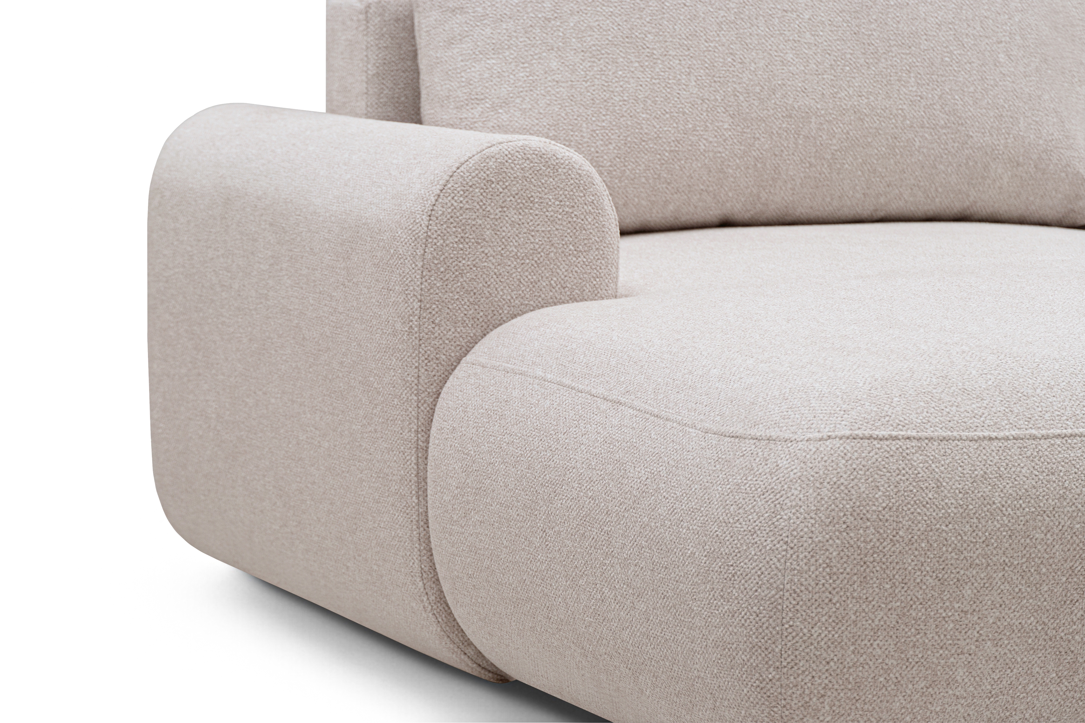 Rozkladacia rohová sedačka Lotulis L II ľavá – krémová hydrofóbna pletenina Blur 01 Rohová sedacia súprava Lotulis L s funkciou spánku Ľavá strana - kremowa dzianina hydrofobowa Blur 01 