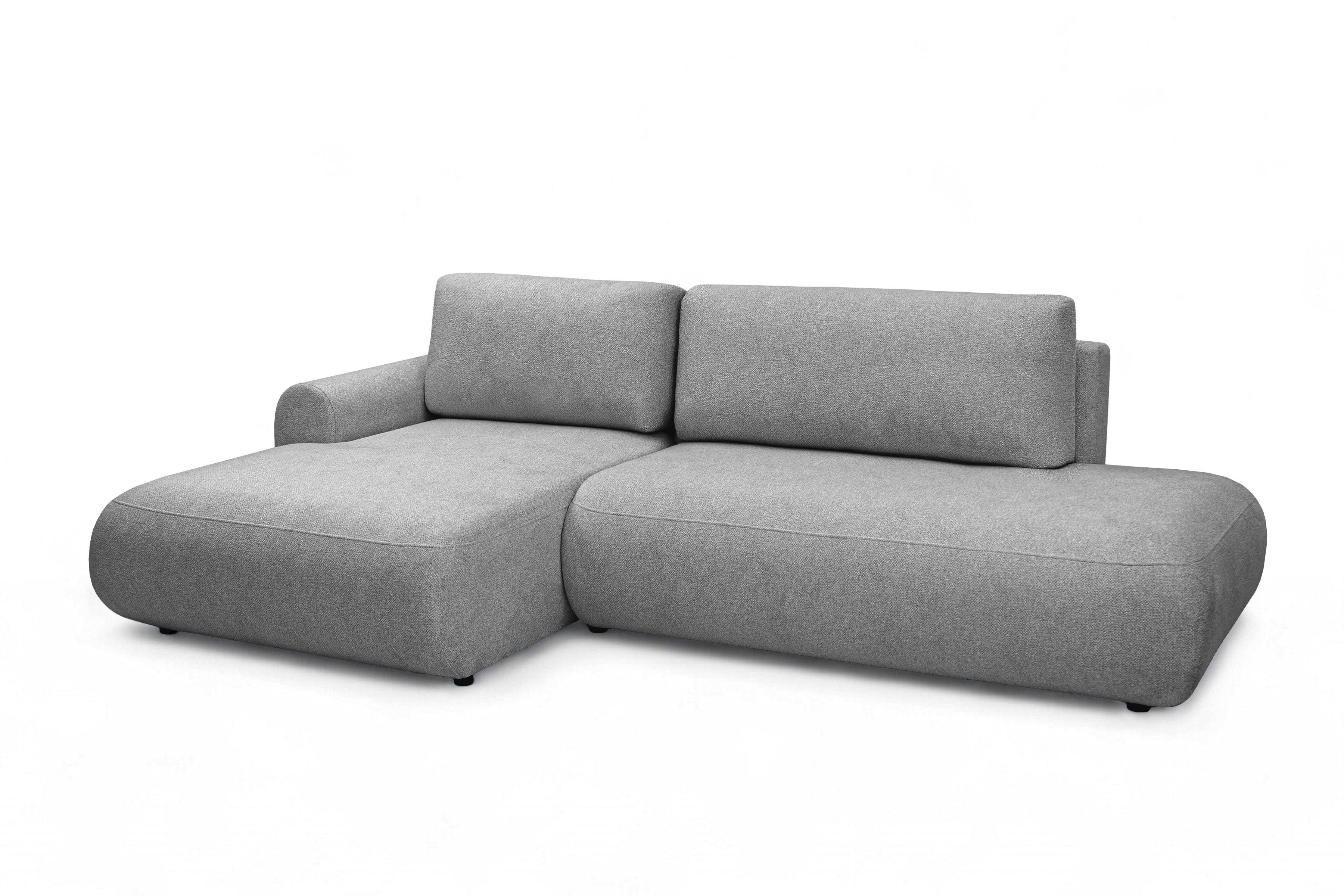 Rozkladacia rohová sedačka Lotulis L II ľavá – sivá hydrofóbna pletenina Blur 18 Rohová sedacia súprava Lotulis L s funkciou spánku Ľavá strana - šedá dzianina hydrofobowa Blur 18