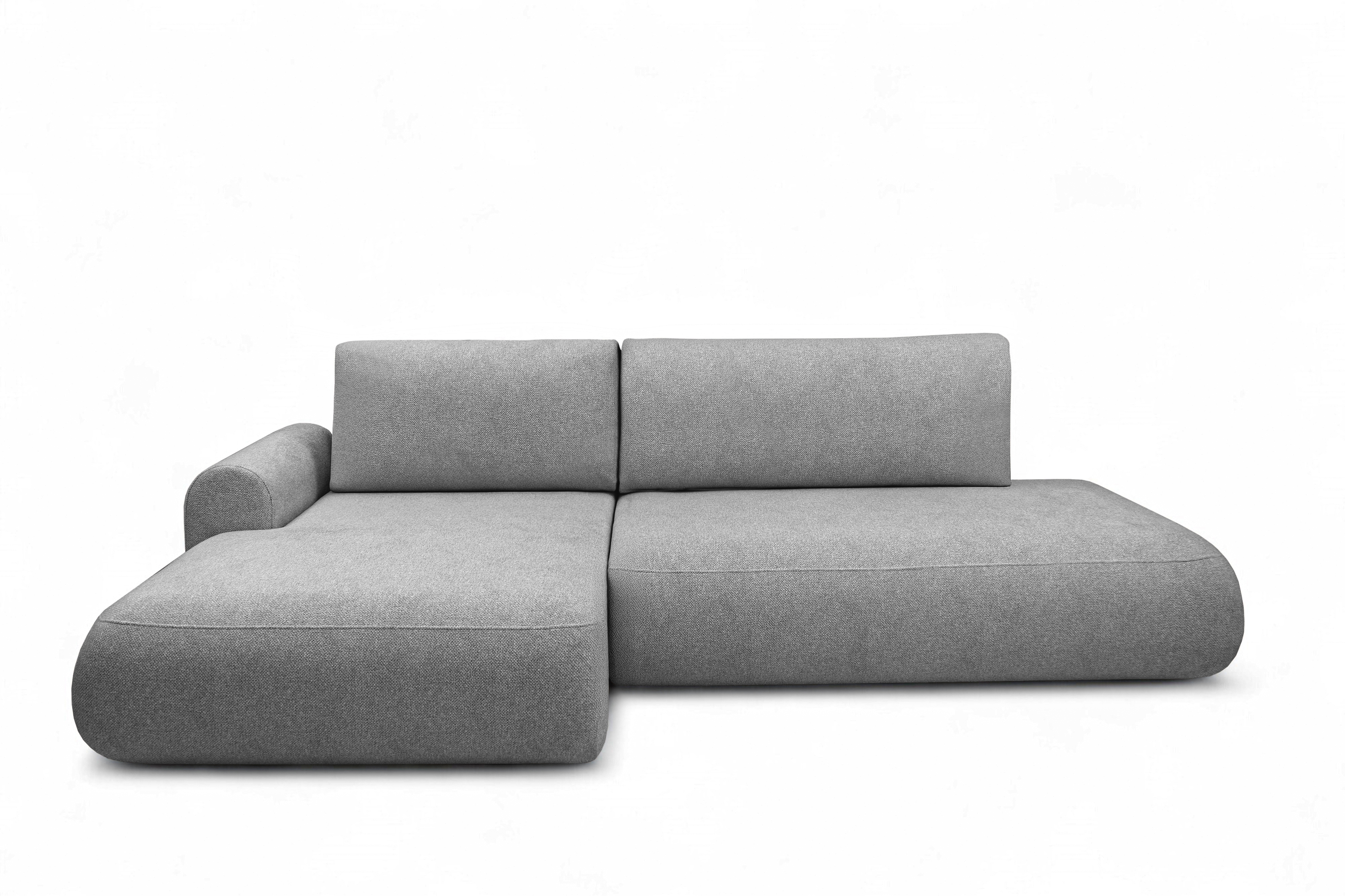 Rozkladacia rohová sedačka Lotulis L II ľavá – sivá hydrofóbna pletenina Blur 18 Rohová sedacia súprava Lotulis L s funkciou spánku Ľavá strana - šedá dzianina hydrofobowa Blur 18