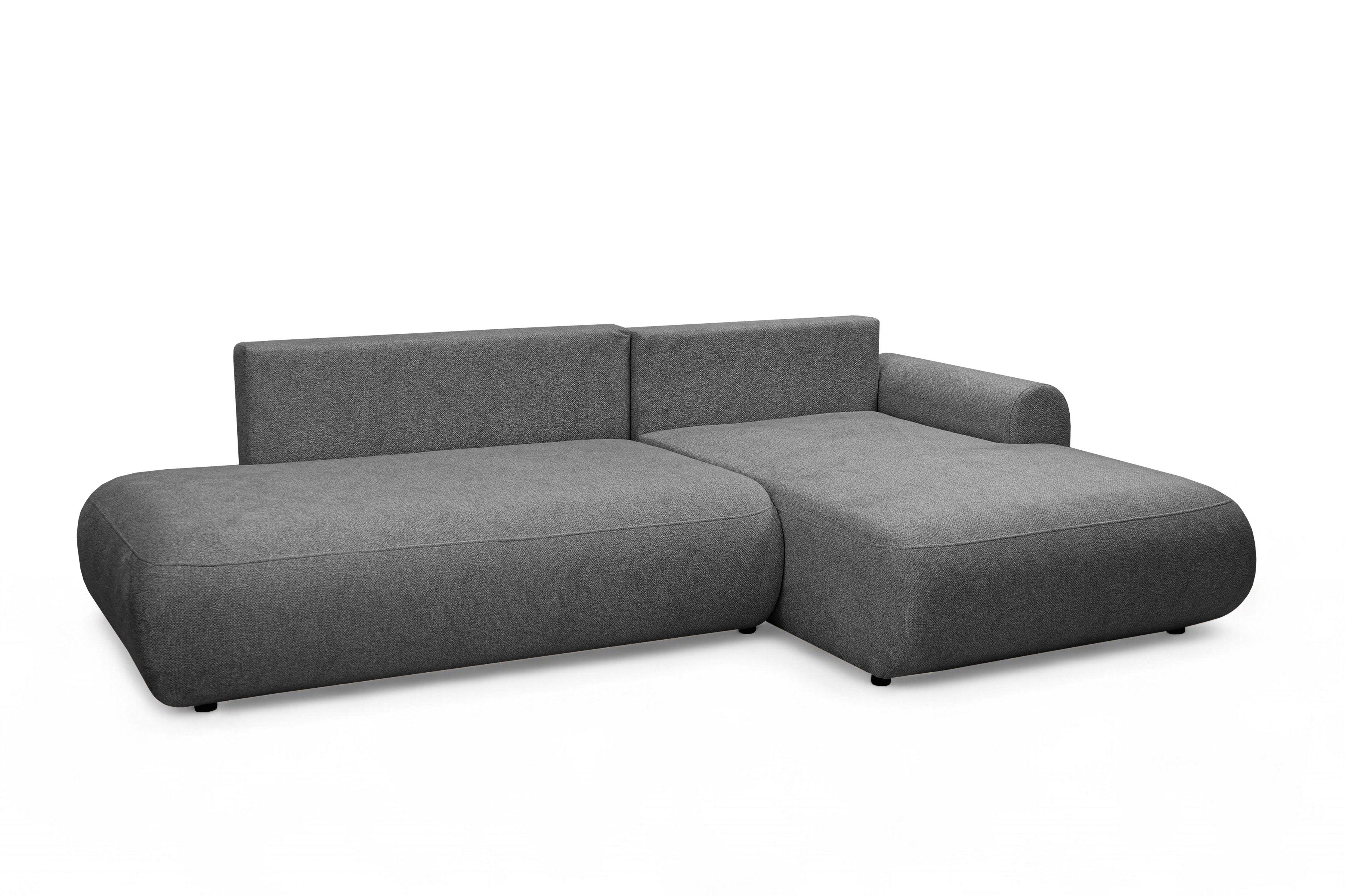 Rohová rozkladacia sedačka Lotulis L II pravá – tmavosivá hydrofóbna pletenina Blur 19 Rohová sedacia súprava Lotulis L s funkciou spánku pravá strana - ciemno šedá dzianina hydrofobowa Blur 19