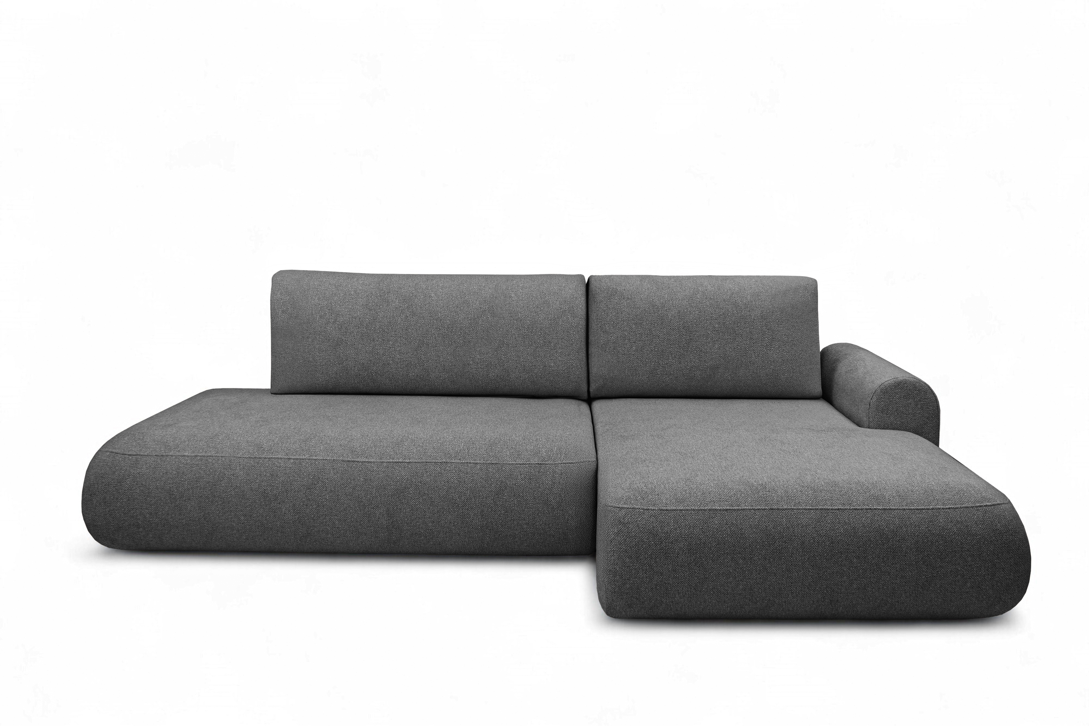Rohová rozkladacia sedačka Lotulis L II pravá – tmavosivá hydrofóbna pletenina Blur 19 Rohová sedacia súprava Lotulis L s funkciou spánku pravá strana - ciemno šedá dzianina hydrofobowa Blur 19