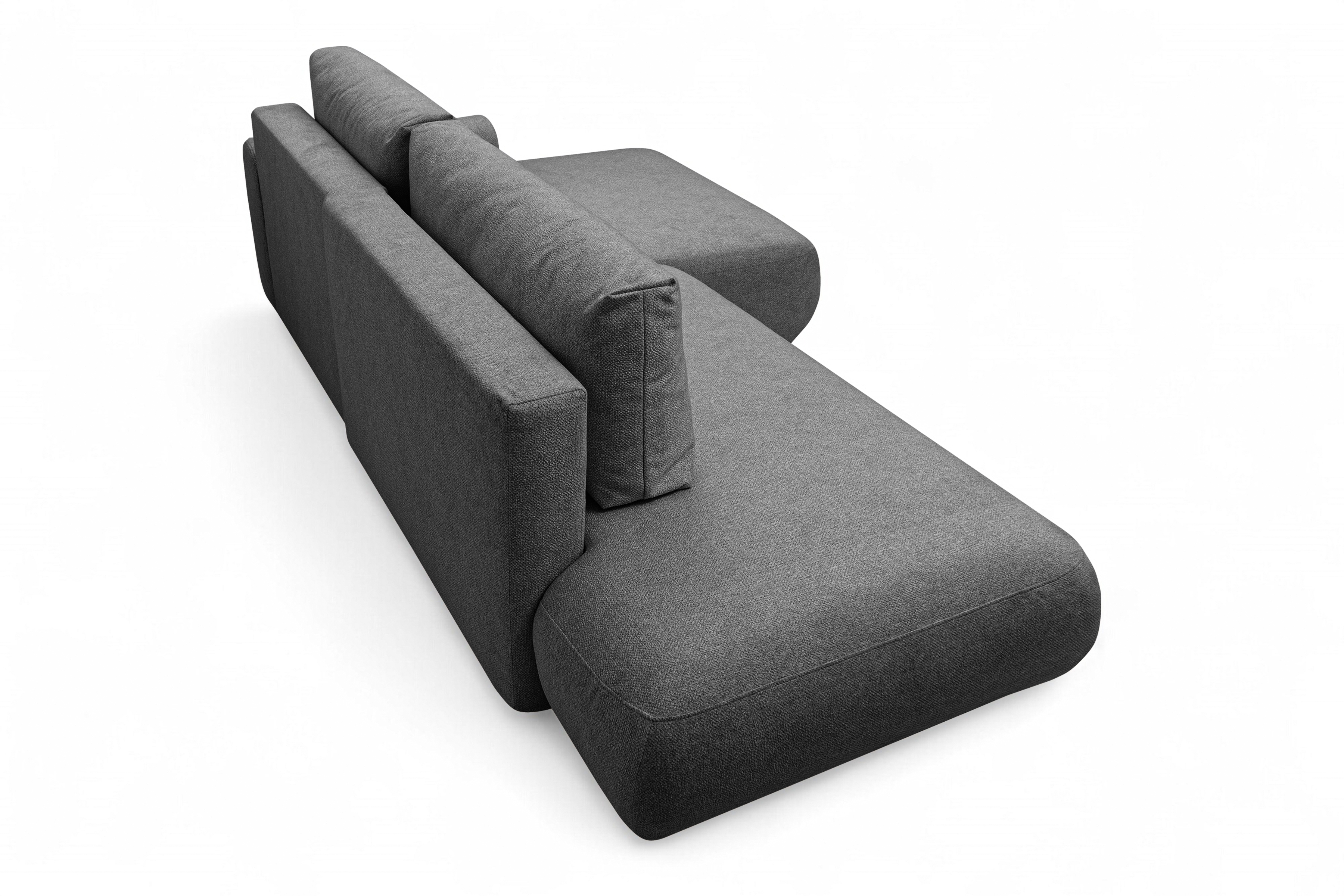 Rohová rozkladacia sedačka Lotulis L II pravá – tmavosivá hydrofóbna pletenina Blur 19 Rohová sedacia súprava Lotulis L s funkciou spánku pravá strana - ciemno šedá dzianina hydrofobowa Blur 19