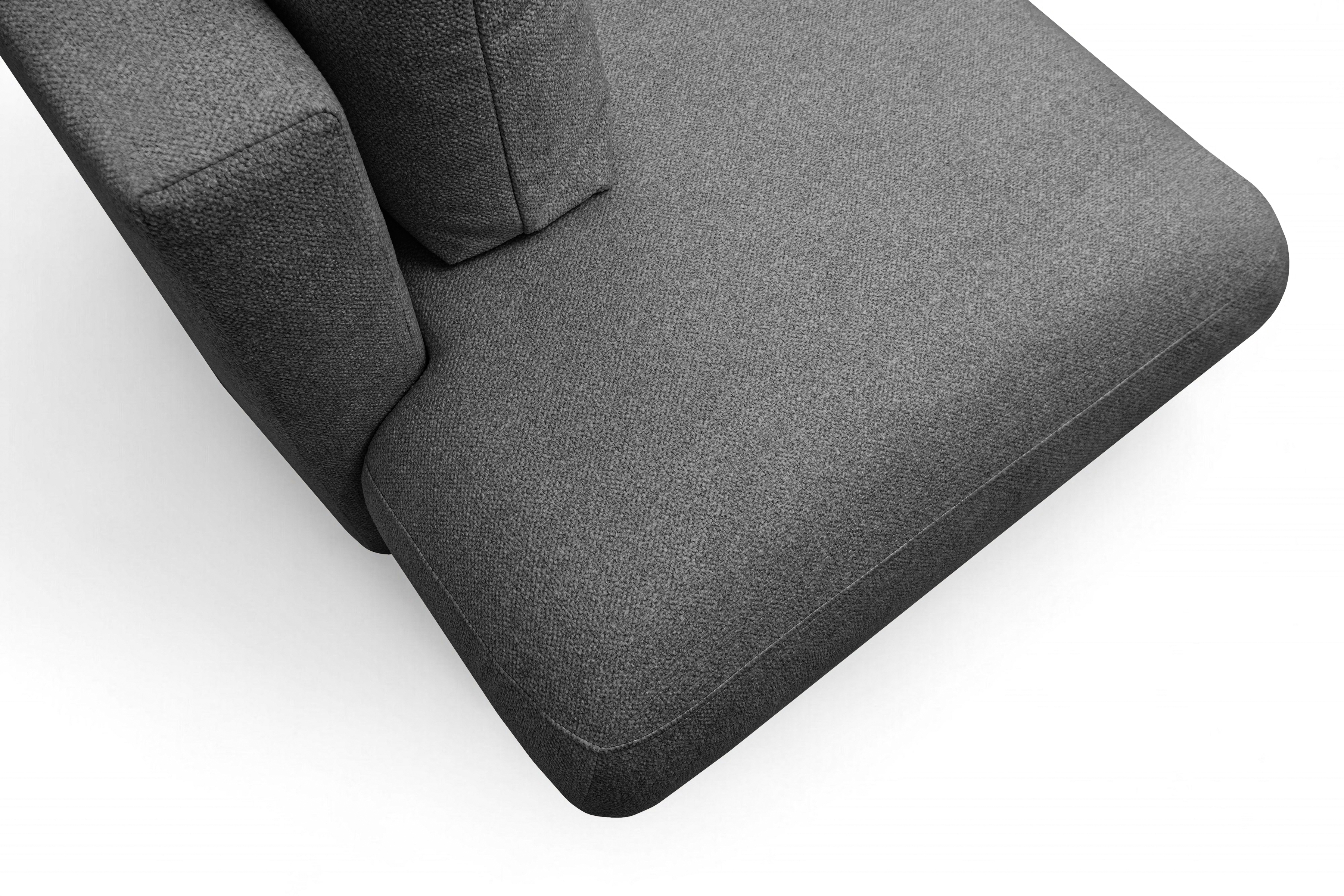 Rohová rozkladacia sedačka Lotulis L II pravá – tmavosivá hydrofóbna pletenina Blur 19 Rohová sedacia súprava Lotulis L s funkciou spánku pravá strana - ciemno šedá dzianina hydrofobowa Blur 19