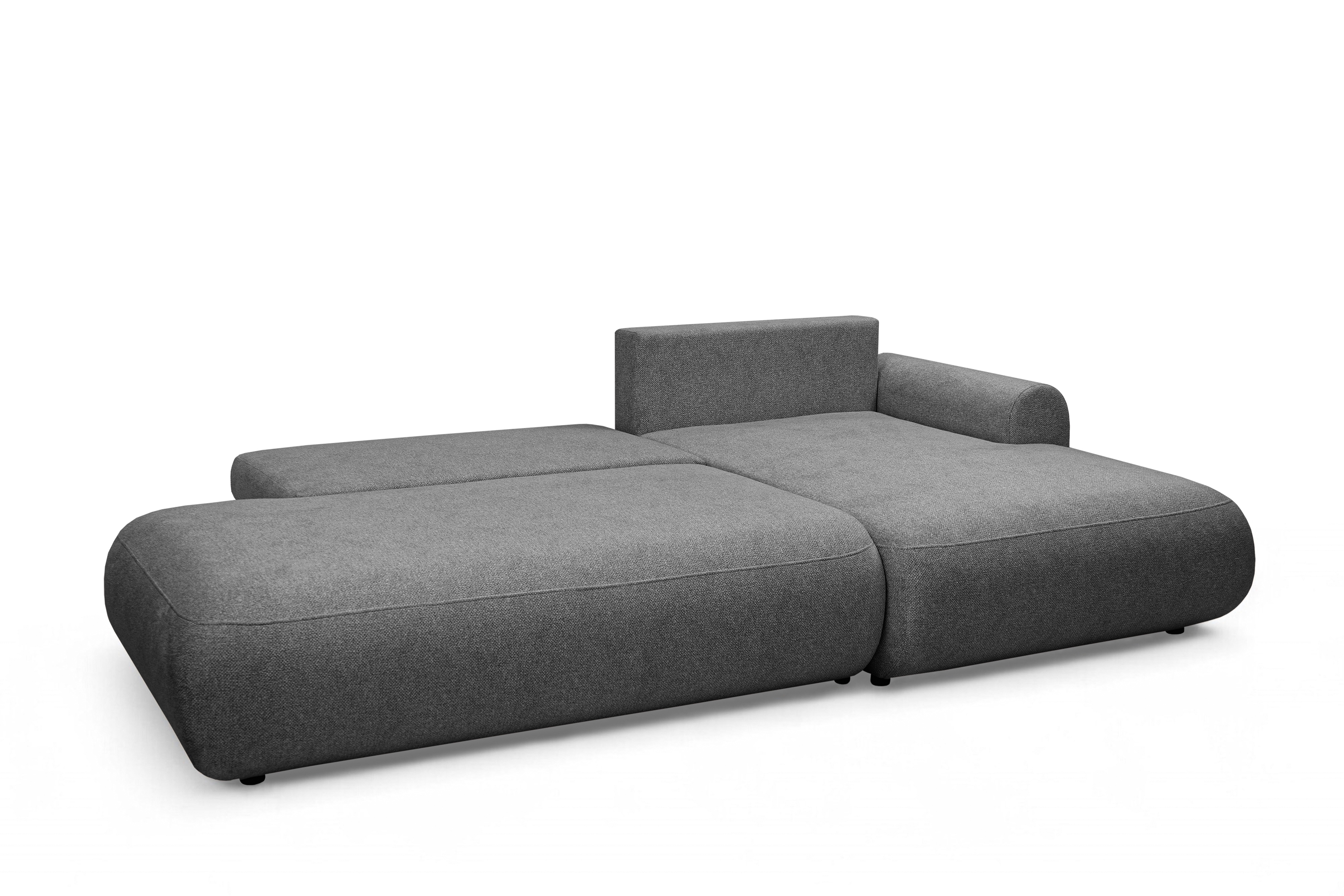Rohová rozkladacia sedačka Lotulis L II pravá – tmavosivá hydrofóbna pletenina Blur 19 Rohová sedacia súprava Lotulis L s funkciou spánku pravá strana - ciemno šedá dzianina hydrofobowa Blur 19