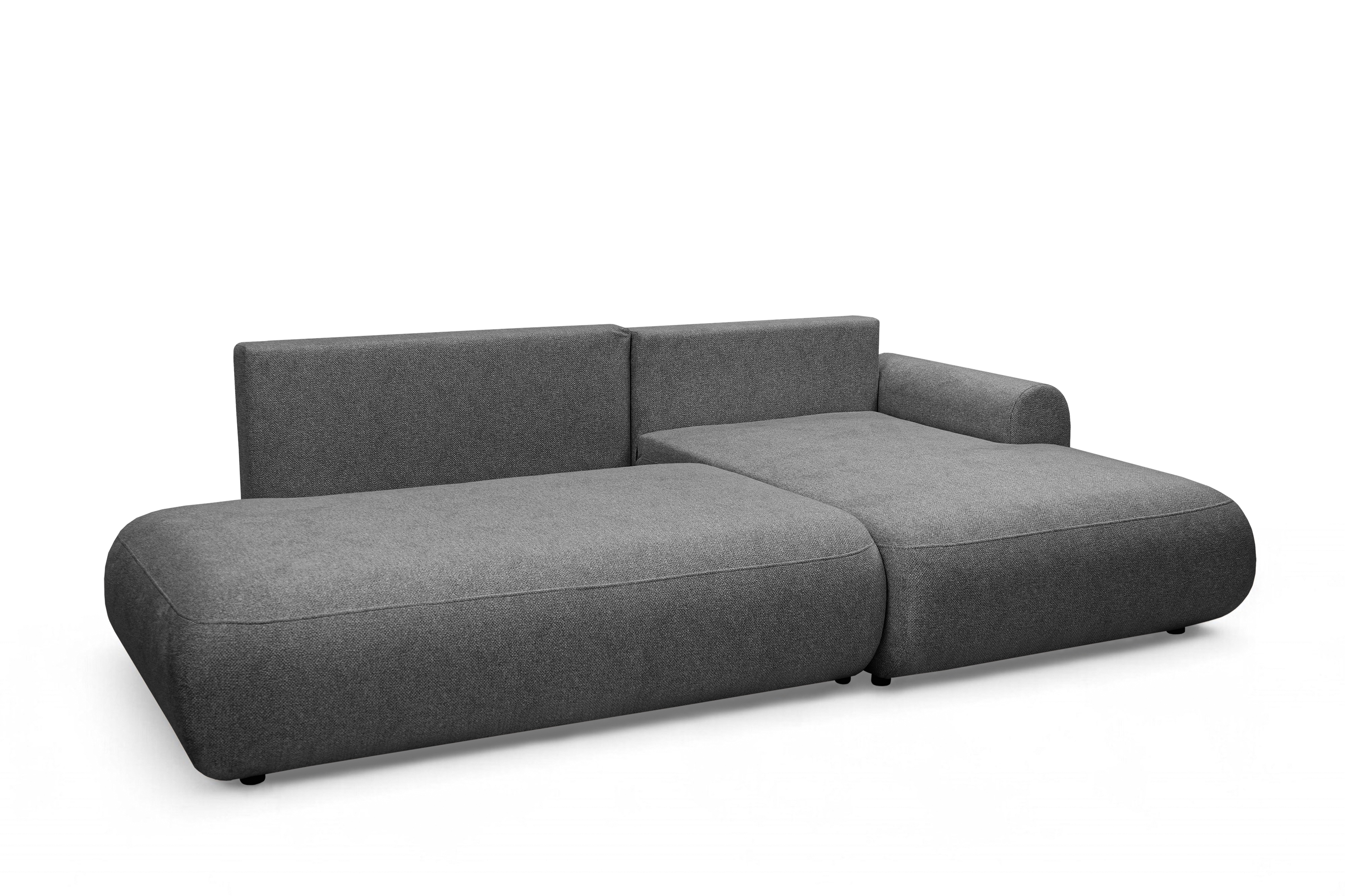 Rohová rozkladacia sedačka Lotulis L II pravá – tmavosivá hydrofóbna pletenina Blur 19 Rohová sedacia súprava Lotulis L s funkciou spánku pravá strana - ciemno šedá dzianina hydrofobowa Blur 19