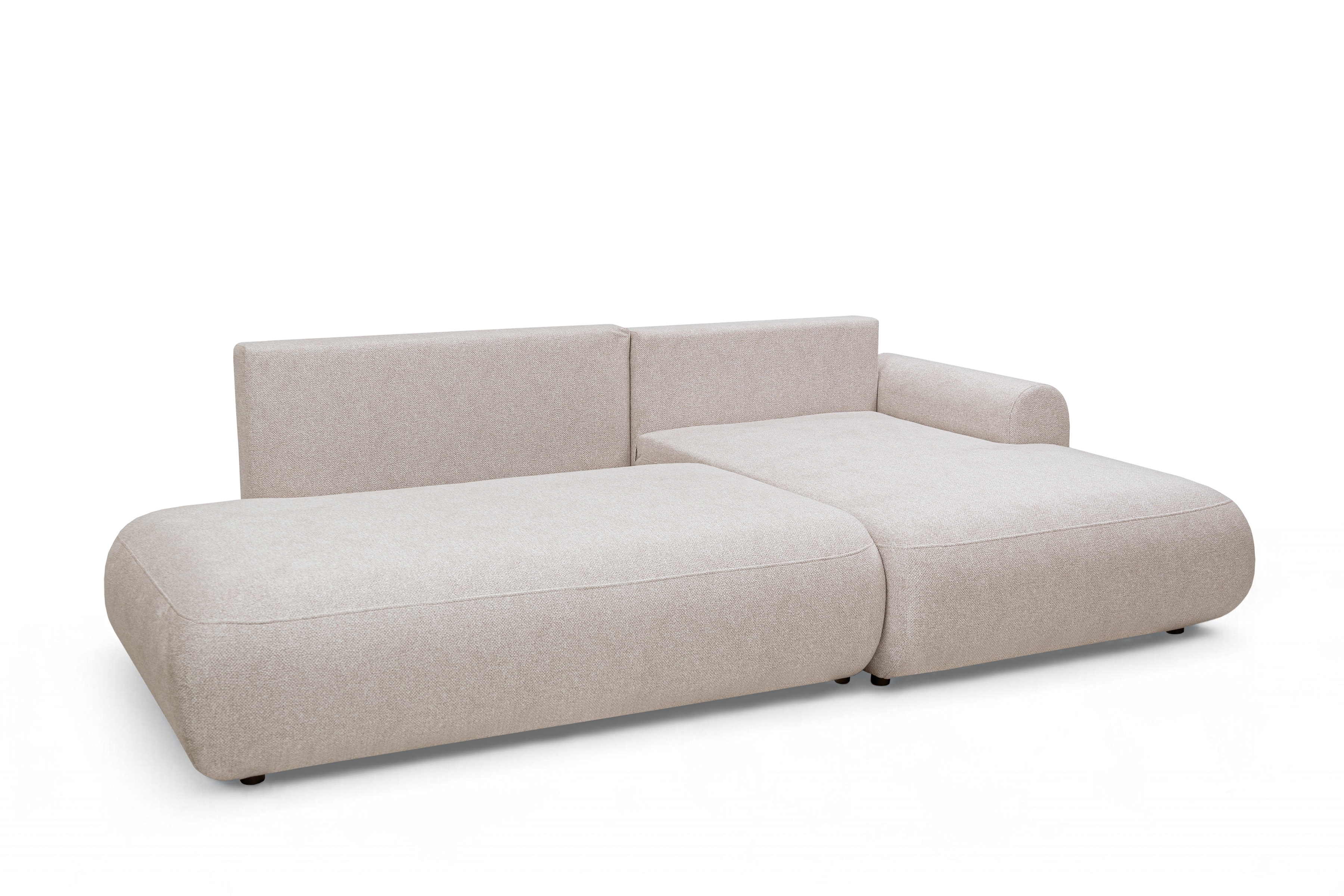 Rozkladacia rohová sedačka Lotulis L II pravá – krémová hydrofóbna pletenina Blur 01 Rohová sedacia súprava Lotulis L s funkciou spánku pravá strana - kremowa dzianina hydrofobowa Blur 01