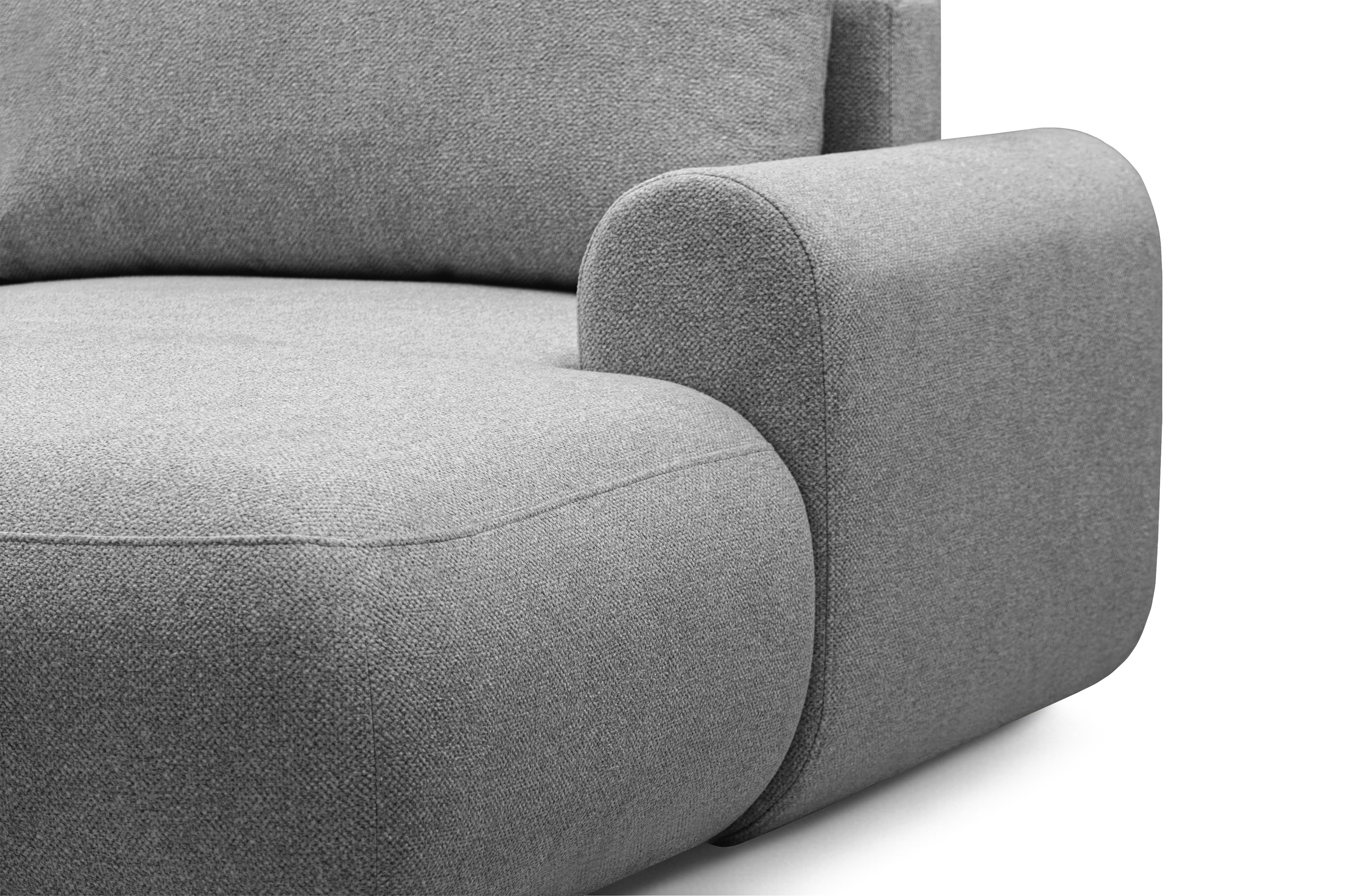 Rozkladacia rohová sedačka Lotulis L II pravá – sivá hydrofóbna pletenina Blur 18 Rohová sedacia súprava Lotulis L s funkciou spánku pravá strana - šedá dzianina hydrofobowa Blur 18