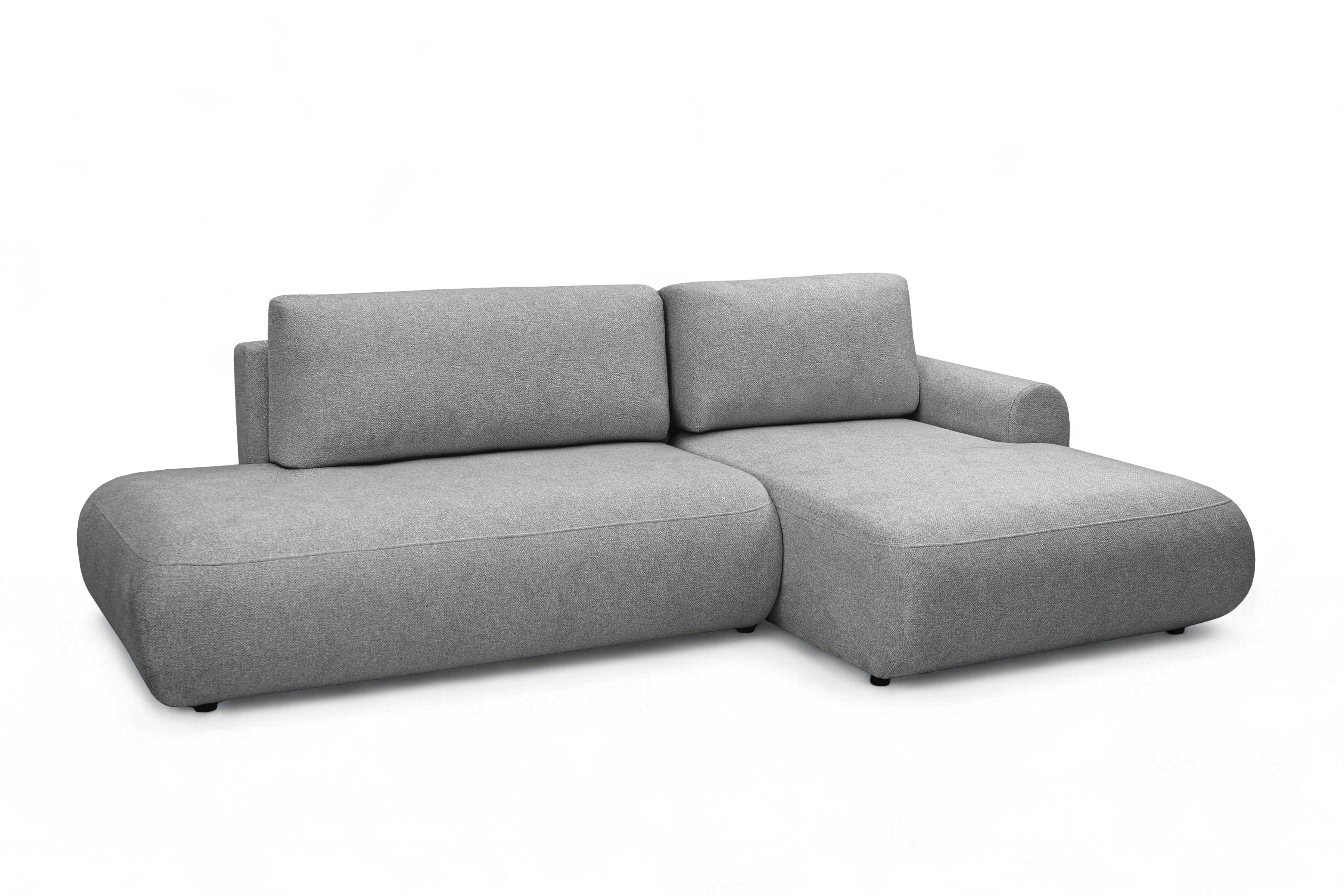 Rozkladacia rohová sedačka Lotulis L II pravá – sivá hydrofóbna pletenina Blur 18 Rohová sedacia súprava Lotulis L s funkciou spánku pravá strana - šedá dzianina hydrofobowa Blur 18