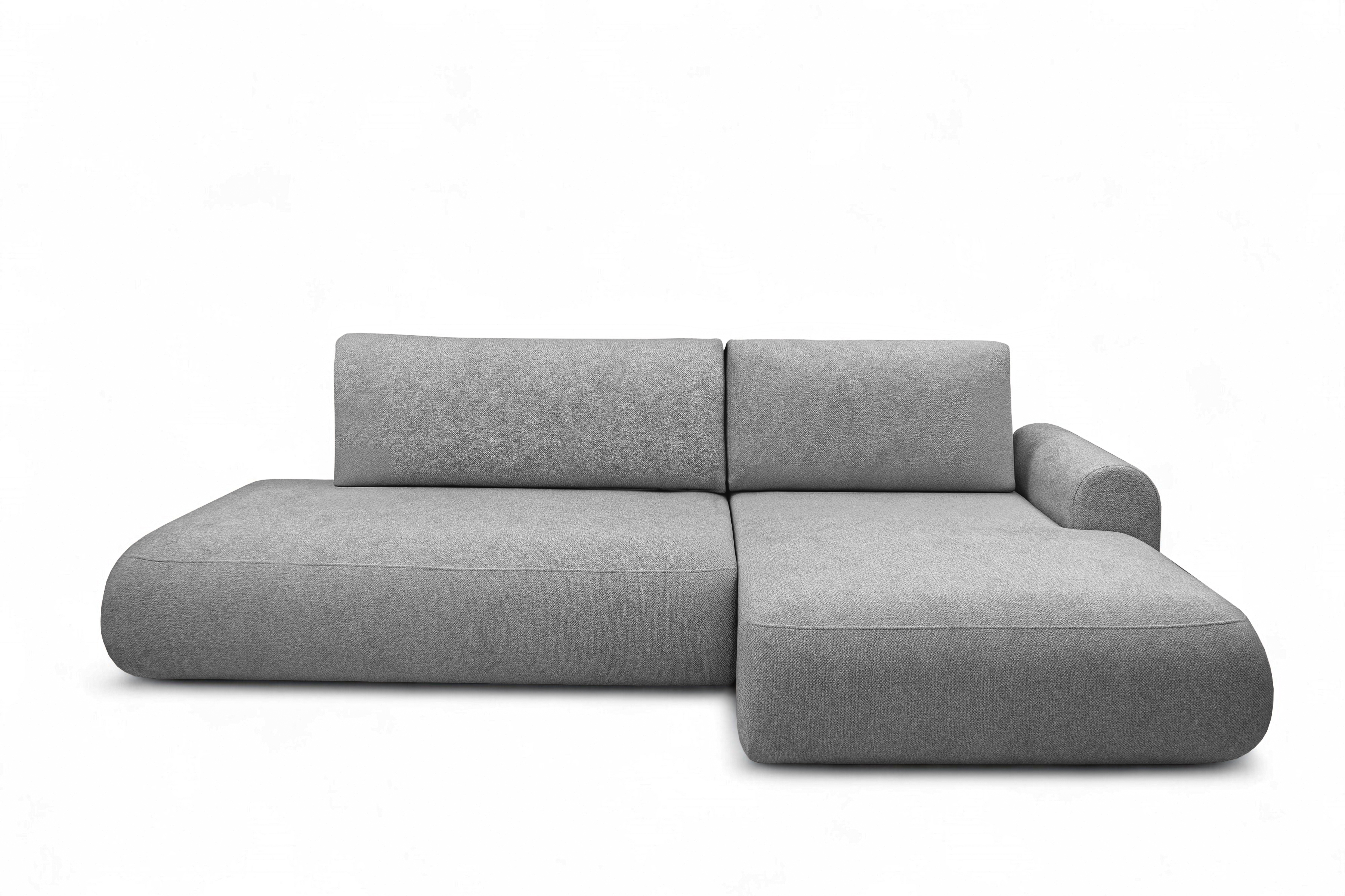 Rozkladacia rohová sedačka Lotulis L II pravá – sivá hydrofóbna pletenina Blur 18 Rohová sedacia súprava Lotulis L s funkciou spánku pravá strana - šedá dzianina hydrofobowa Blur 18