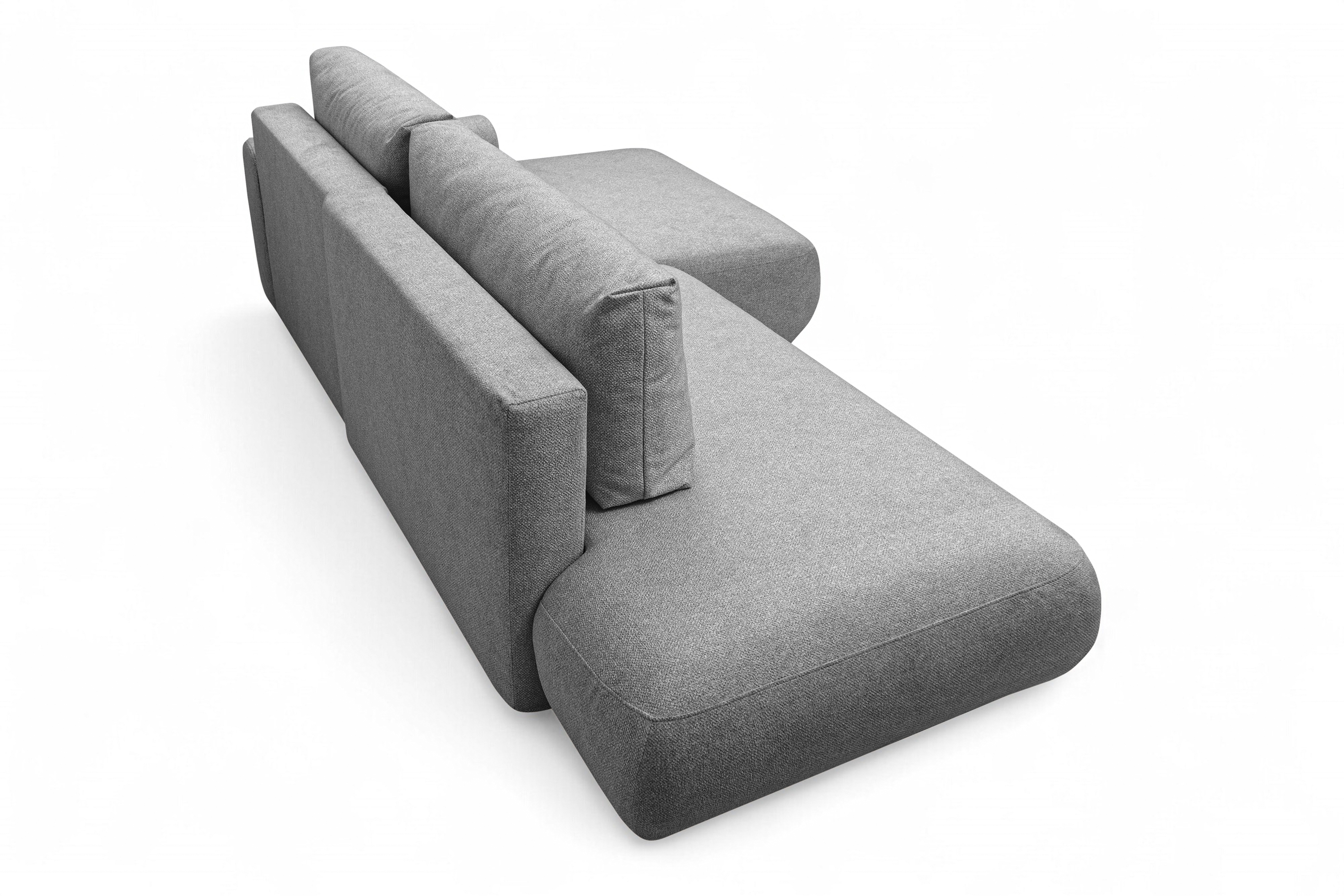 Rozkladacia rohová sedačka Lotulis L II pravá – sivá hydrofóbna pletenina Blur 18 Rohová sedacia súprava Lotulis L s funkciou spánku pravá strana - šedá dzianina hydrofobowa Blur 18