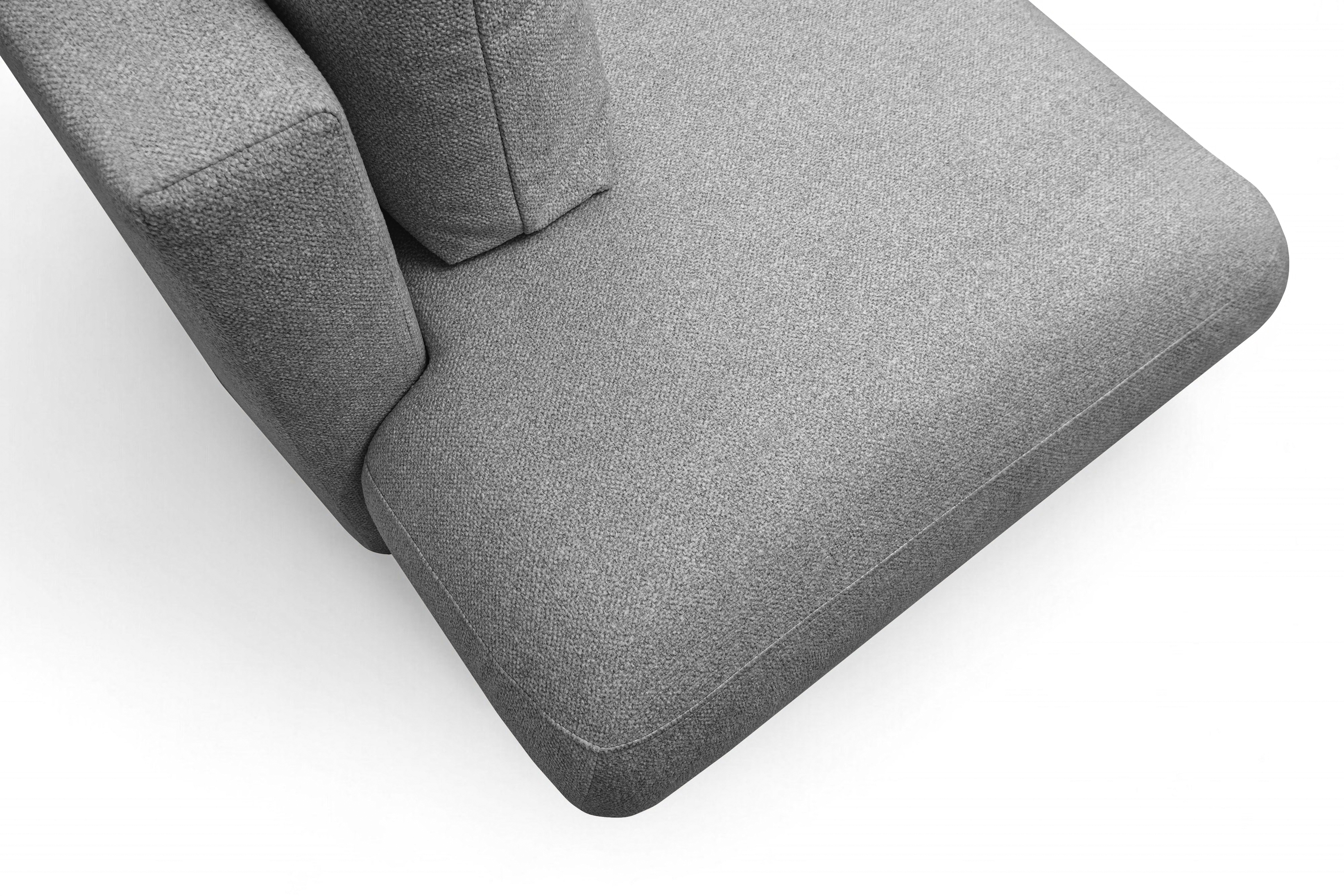 Rozkladacia rohová sedačka Lotulis L II pravá – sivá hydrofóbna pletenina Blur 18 Rohová sedacia súprava Lotulis L s funkciou spánku pravá strana - šedá dzianina hydrofobowa Blur 18