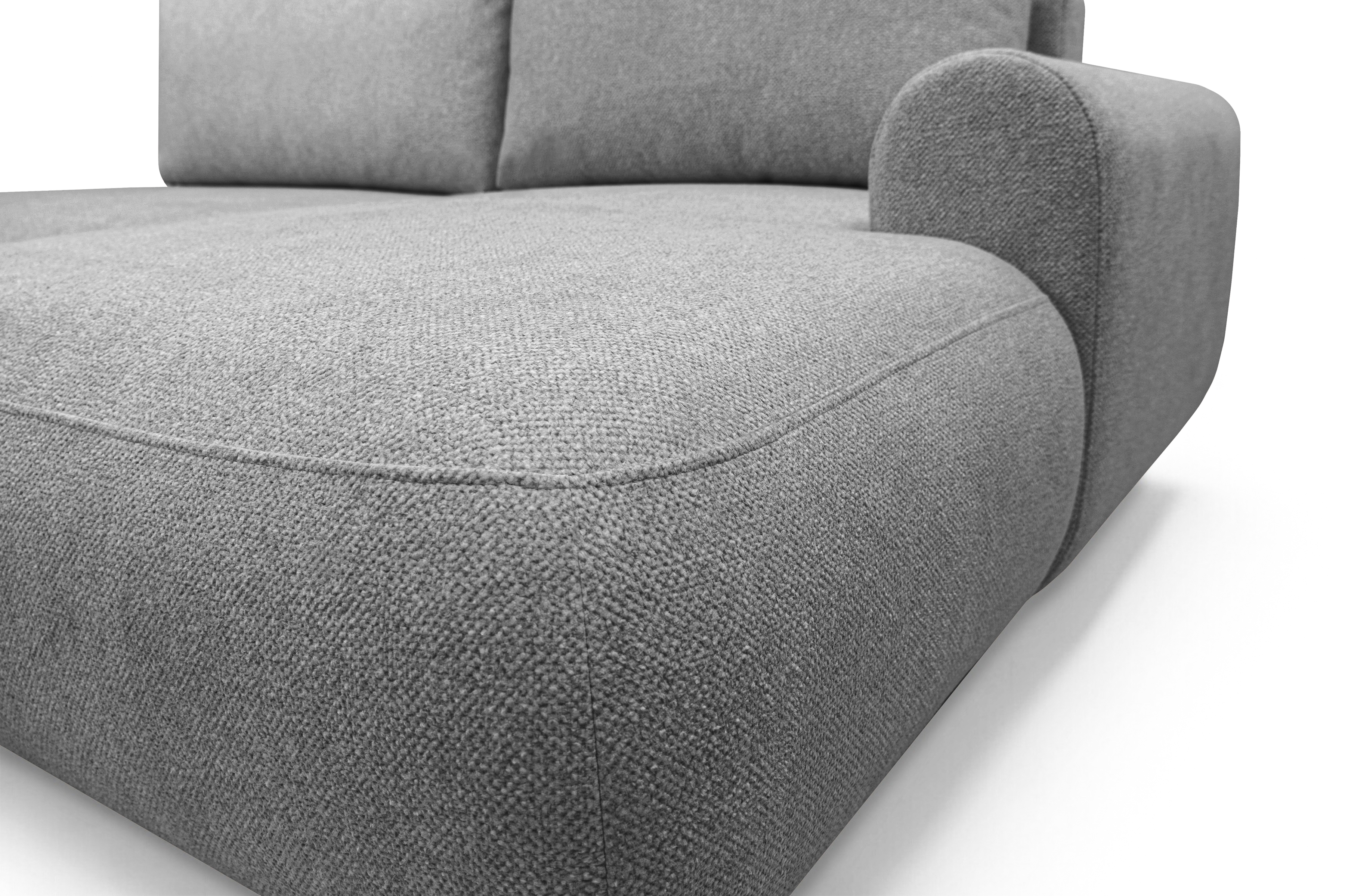 Rozkladacia rohová sedačka Lotulis L II pravá – sivá hydrofóbna pletenina Blur 18 Rohová sedacia súprava Lotulis L s funkciou spánku pravá strana - šedá dzianina hydrofobowa Blur 18