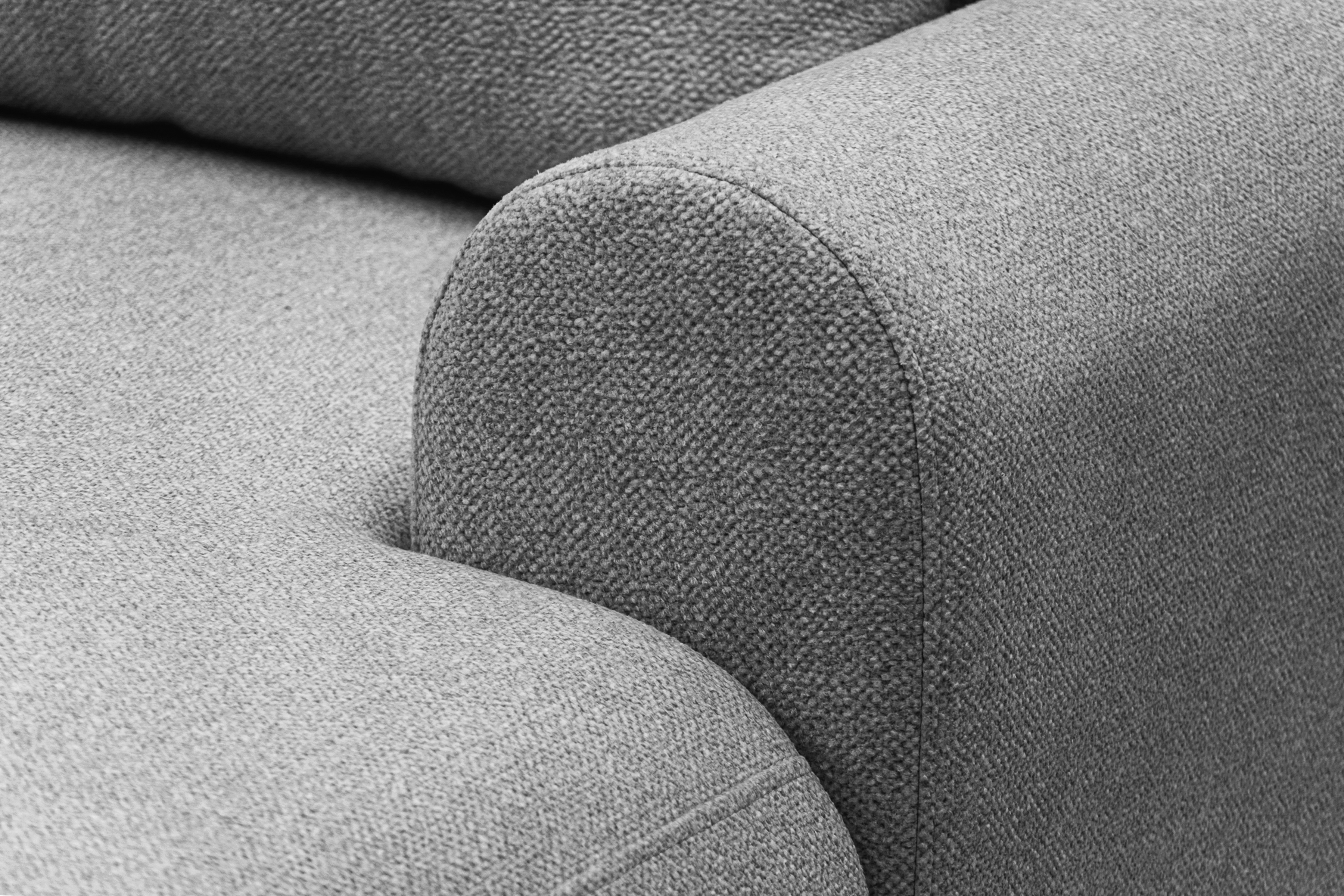 Rozkladacia rohová sedačka Lotulis L II pravá – sivá hydrofóbna pletenina Blur 18 Rohová sedacia súprava Lotulis L s funkciou spánku pravá strana - šedá dzianina hydrofobowa Blur 18