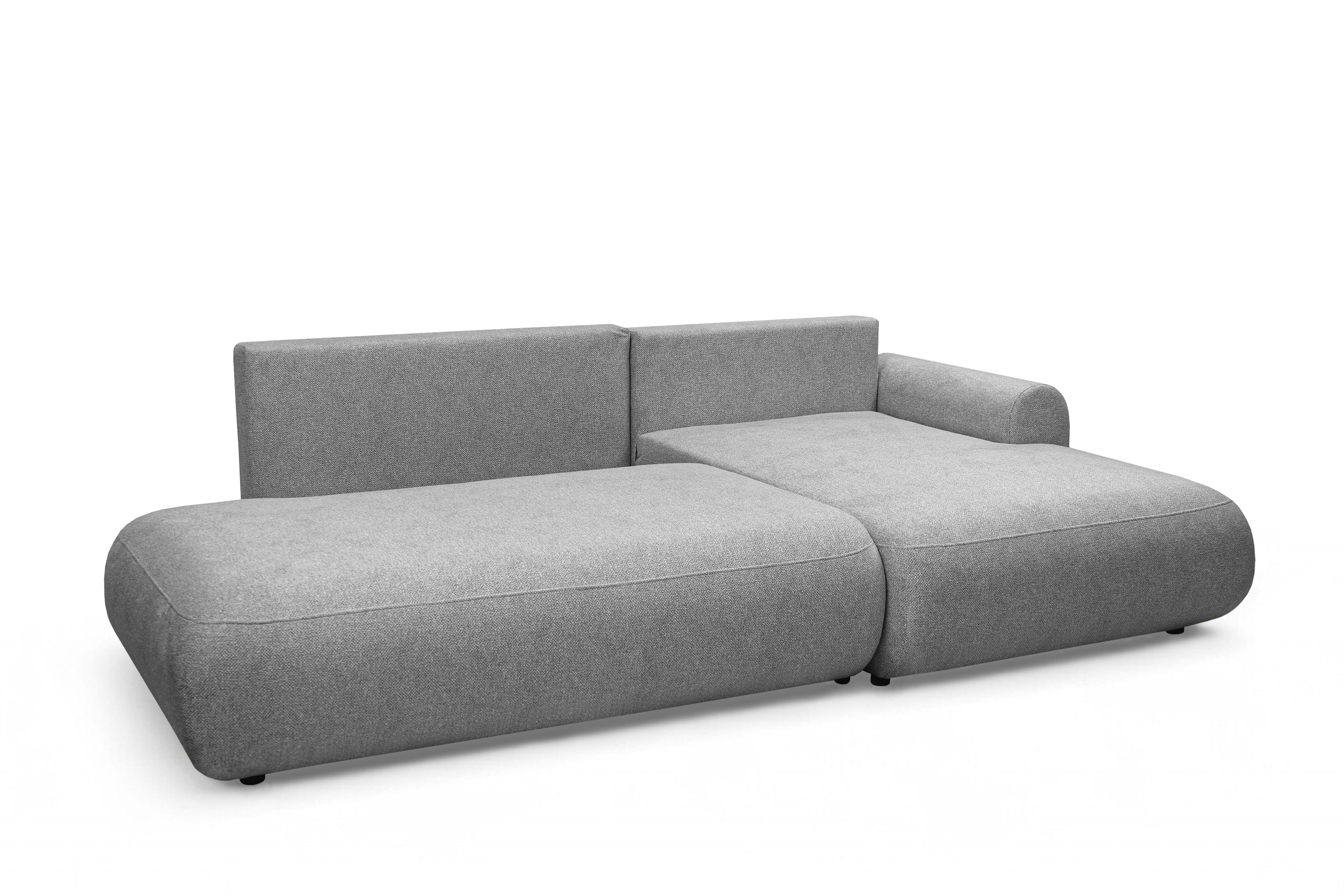 Rozkladacia rohová sedačka Lotulis L II pravá – sivá hydrofóbna pletenina Blur 18 Rohová sedacia súprava Lotulis L s funkciou spánku pravá strana - šedá dzianina hydrofobowa Blur 18